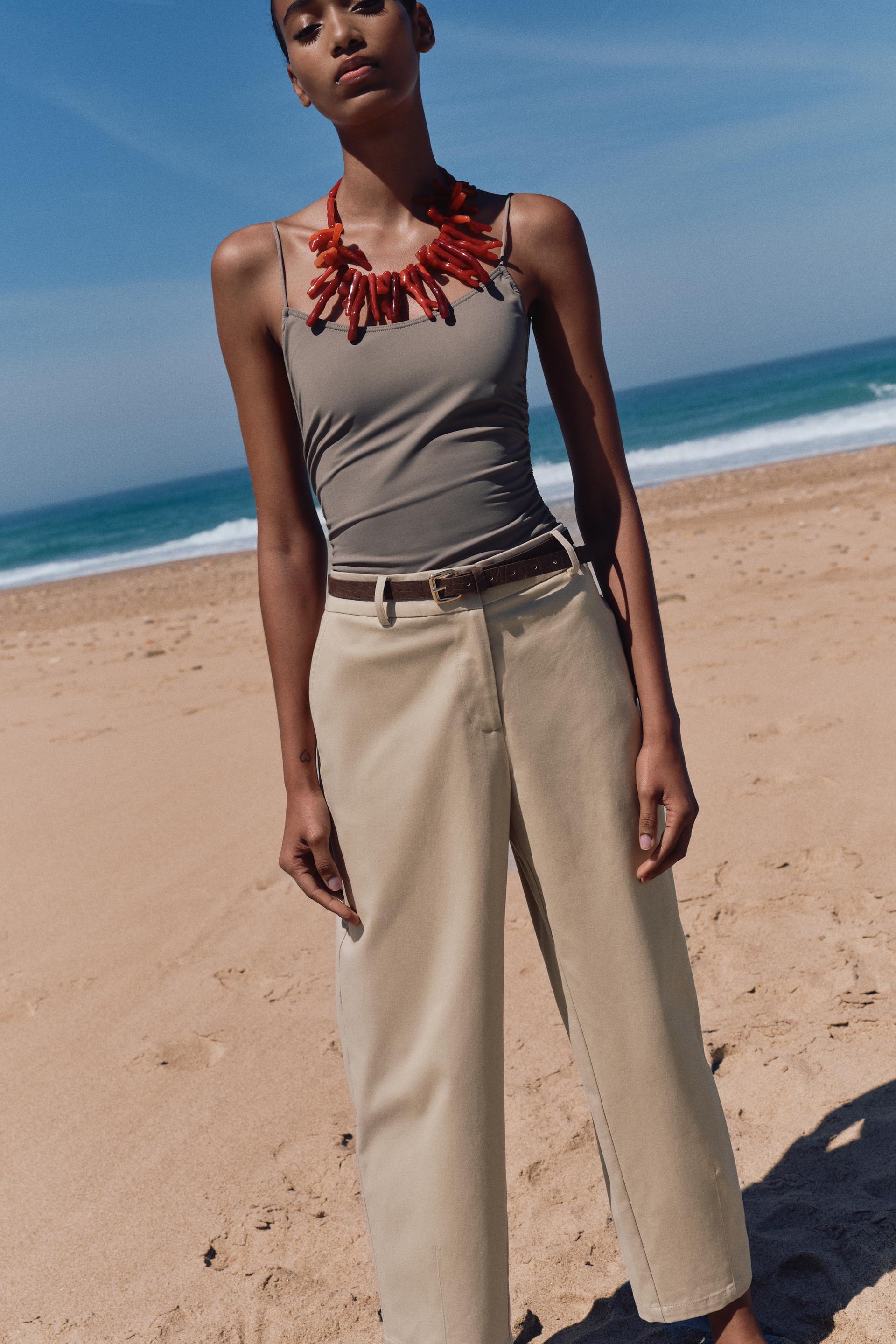 Belted chino trousers