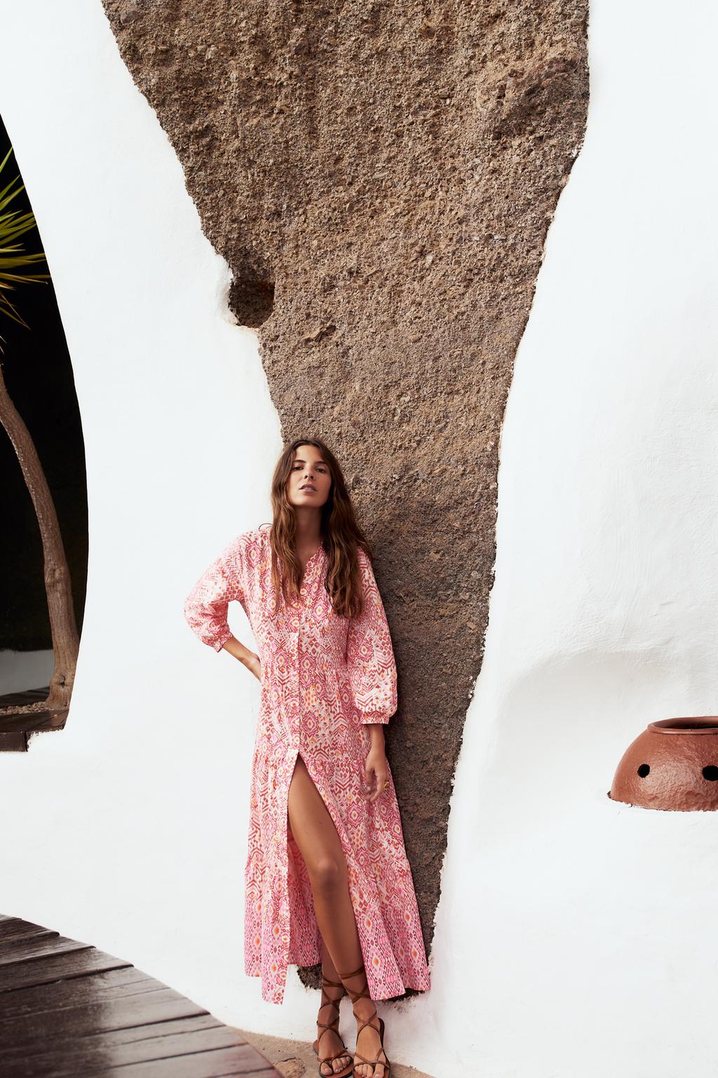 Patterned tiered dress