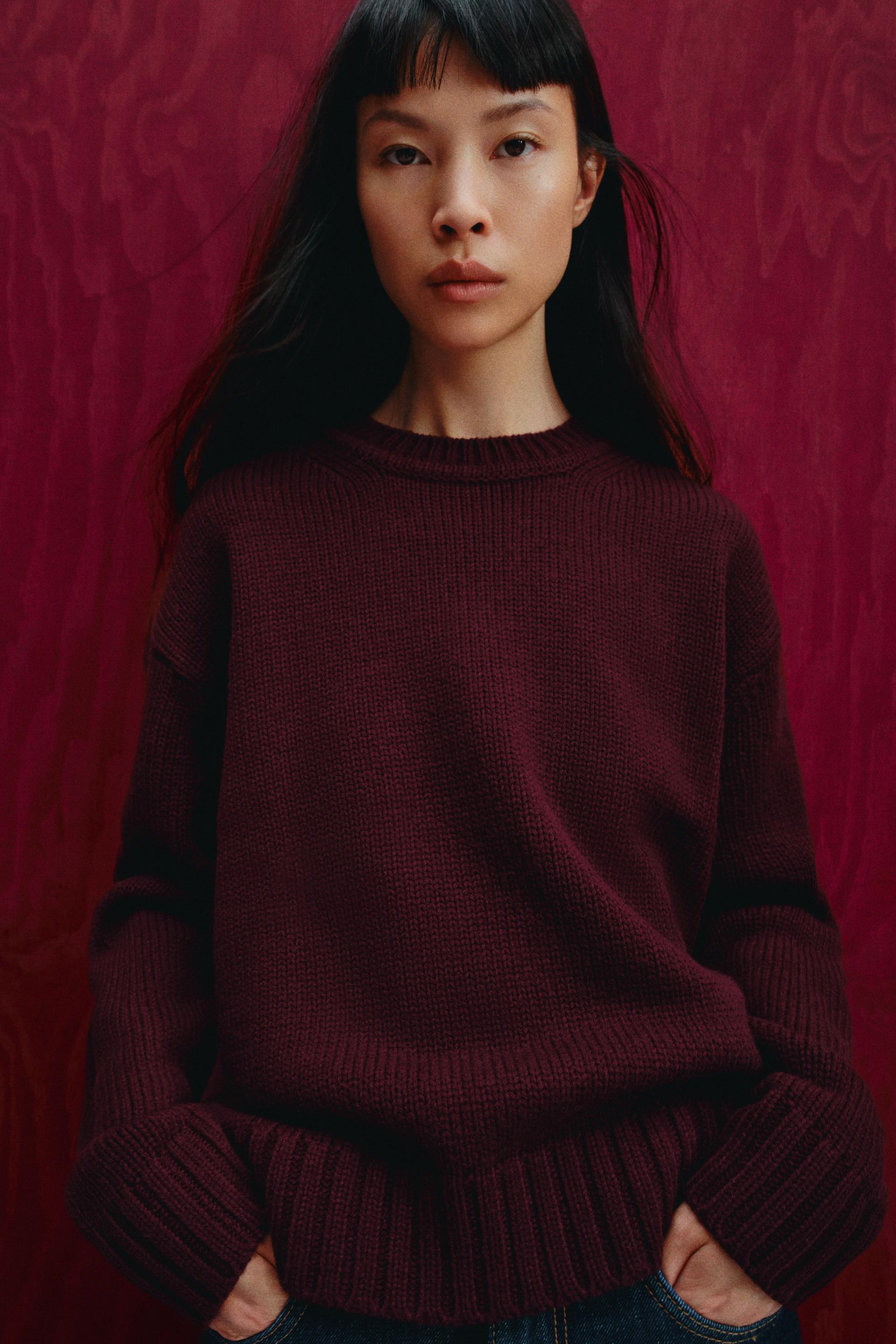 Plain knit sweater