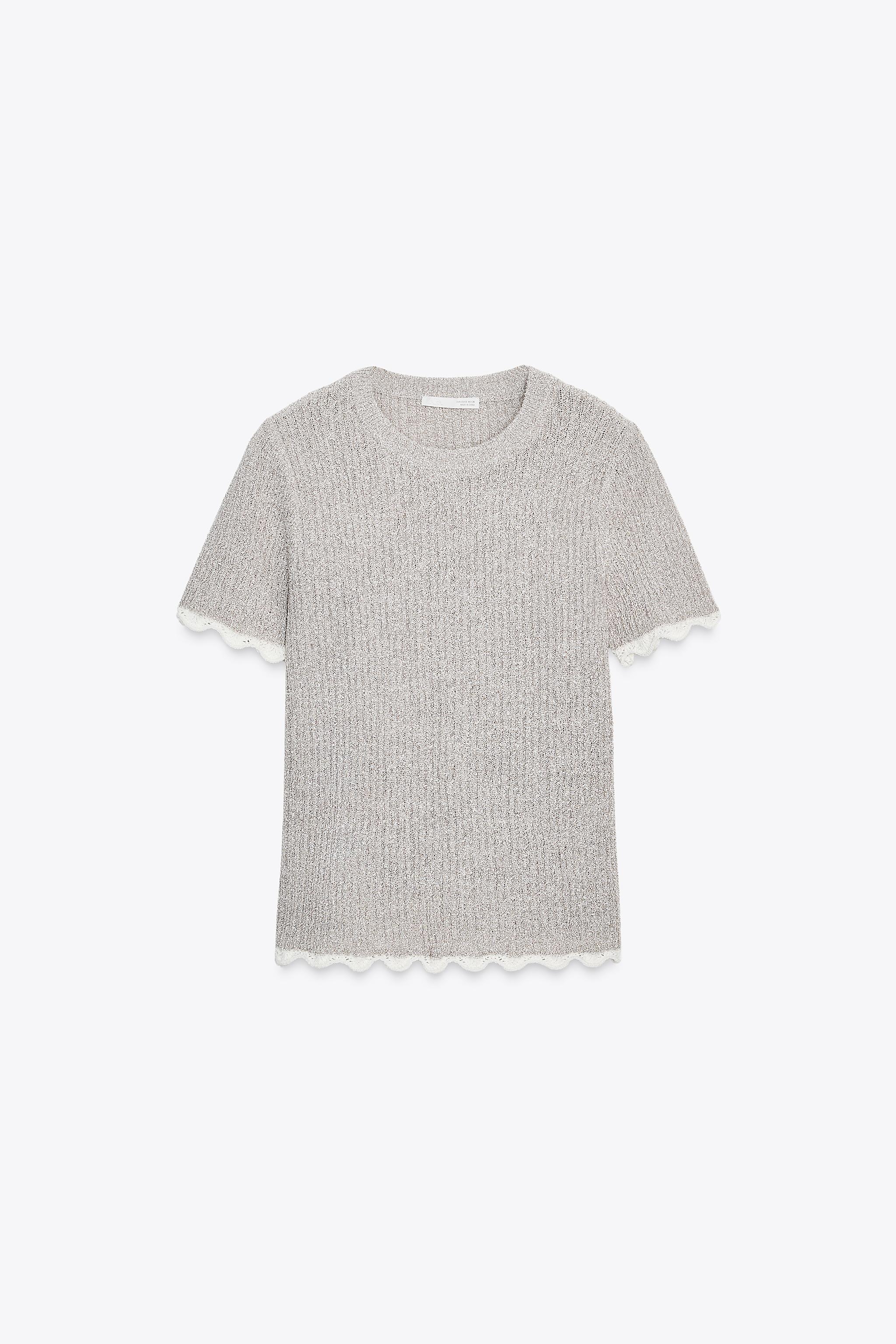 Combined knit T-shirt