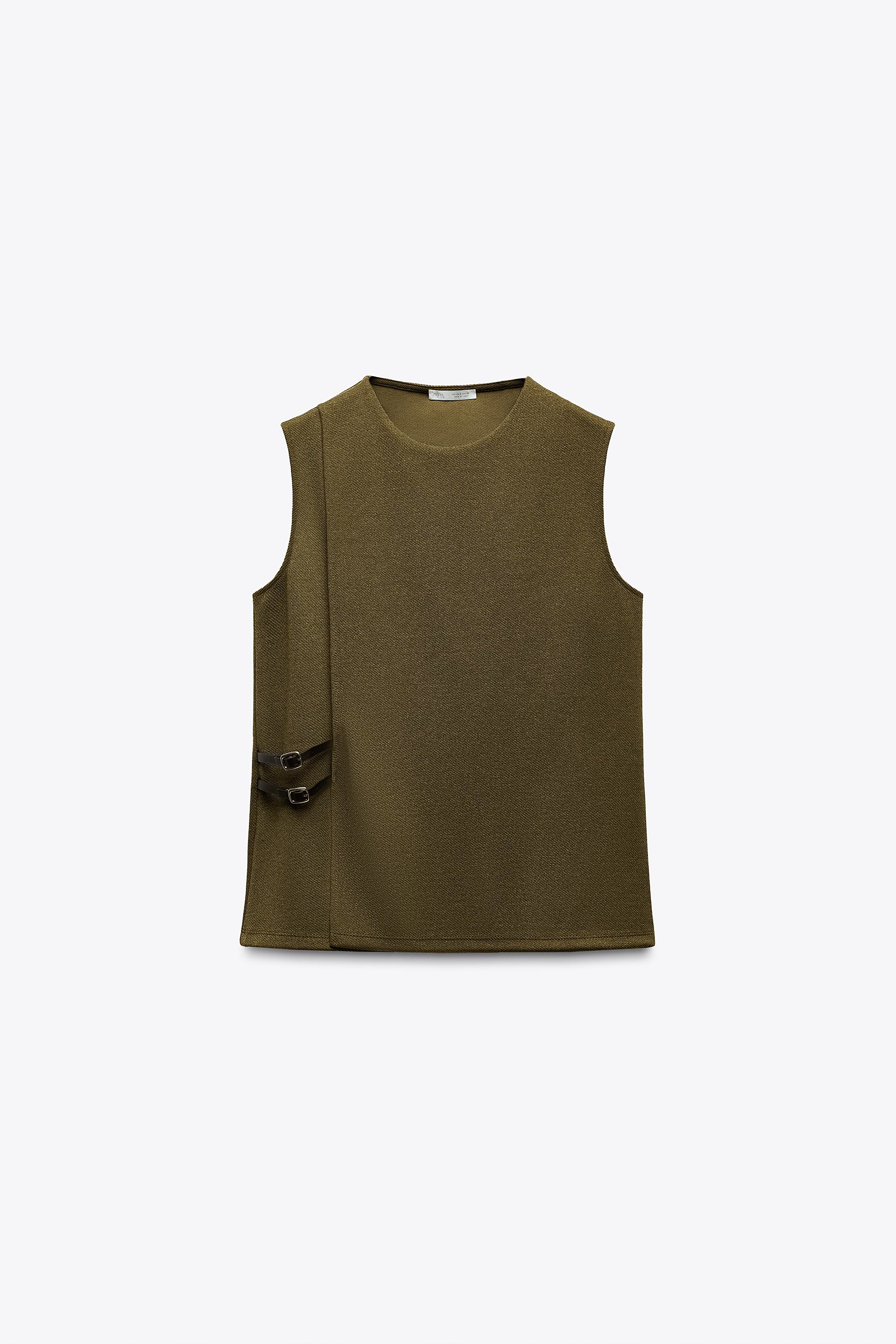 Twill Wrap Top