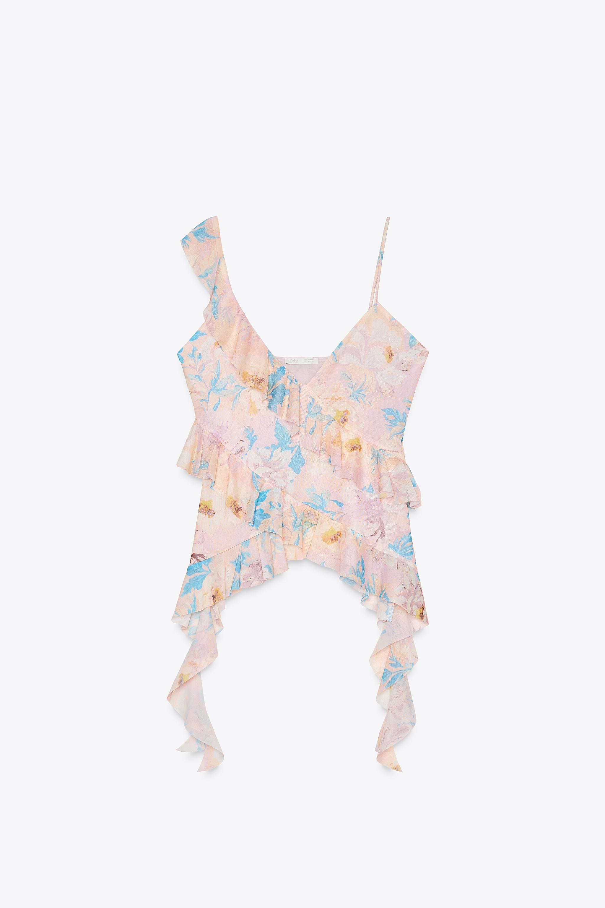 Patterned tulle top