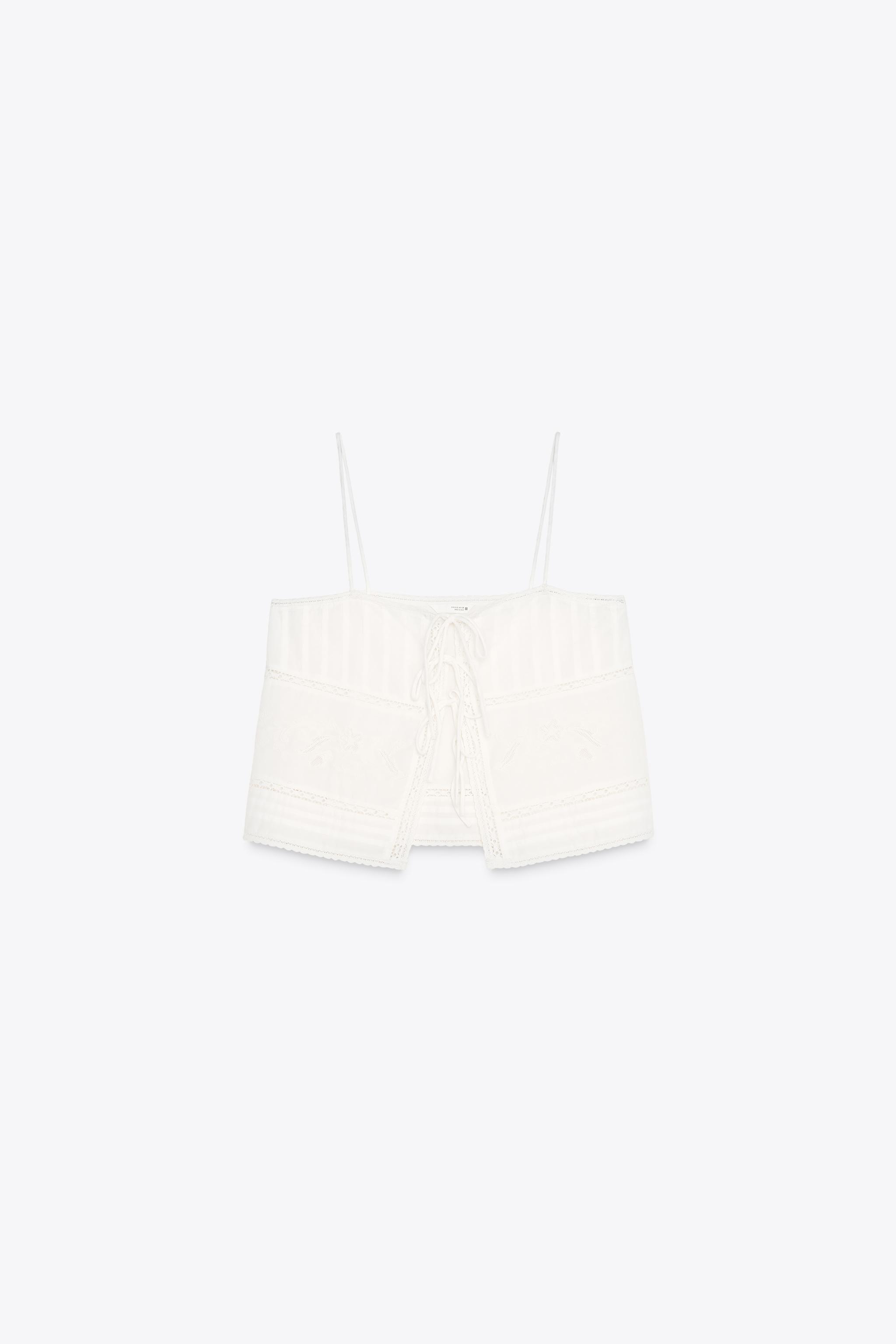 Embroidered Tie Top