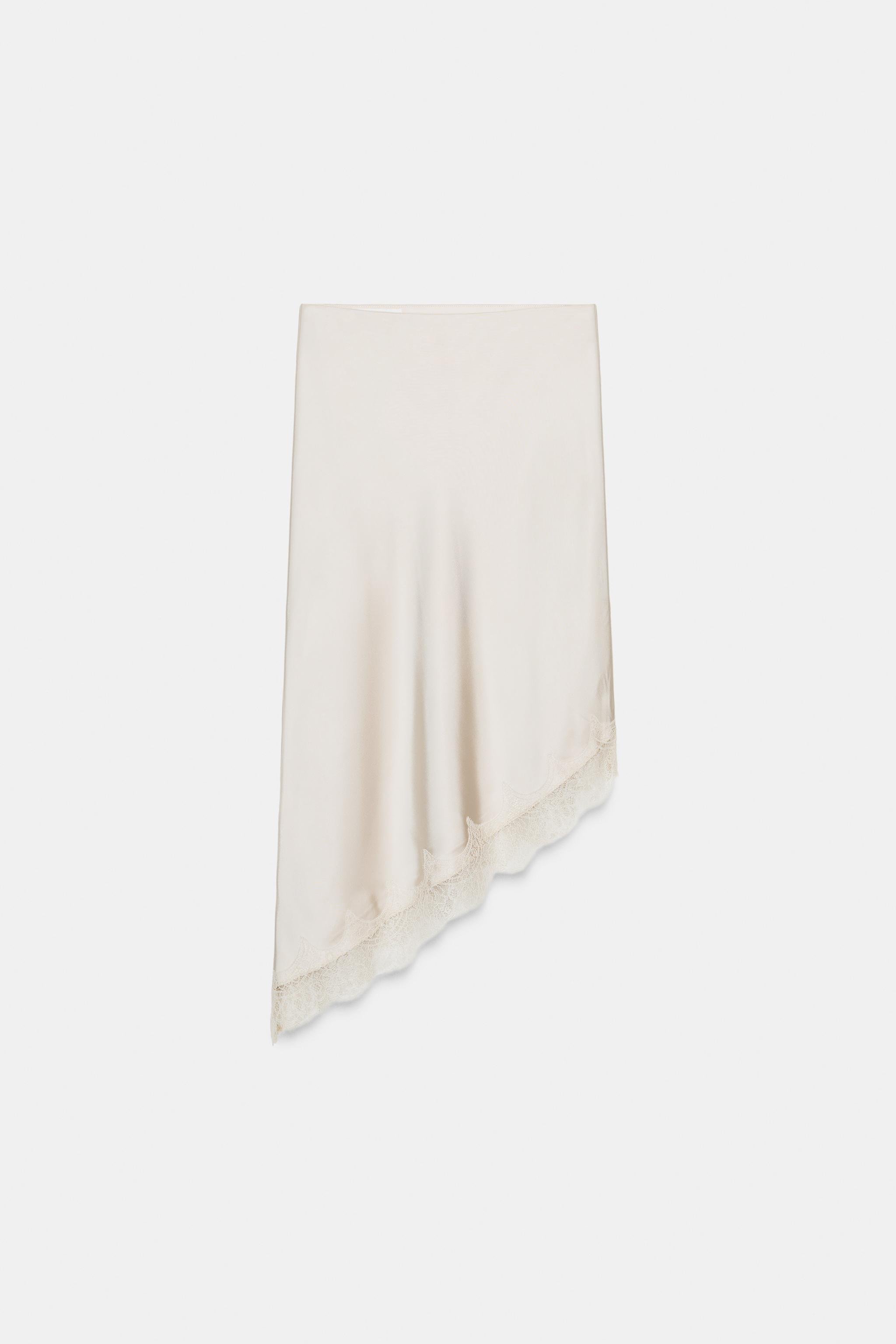 Lace Satin Skirt