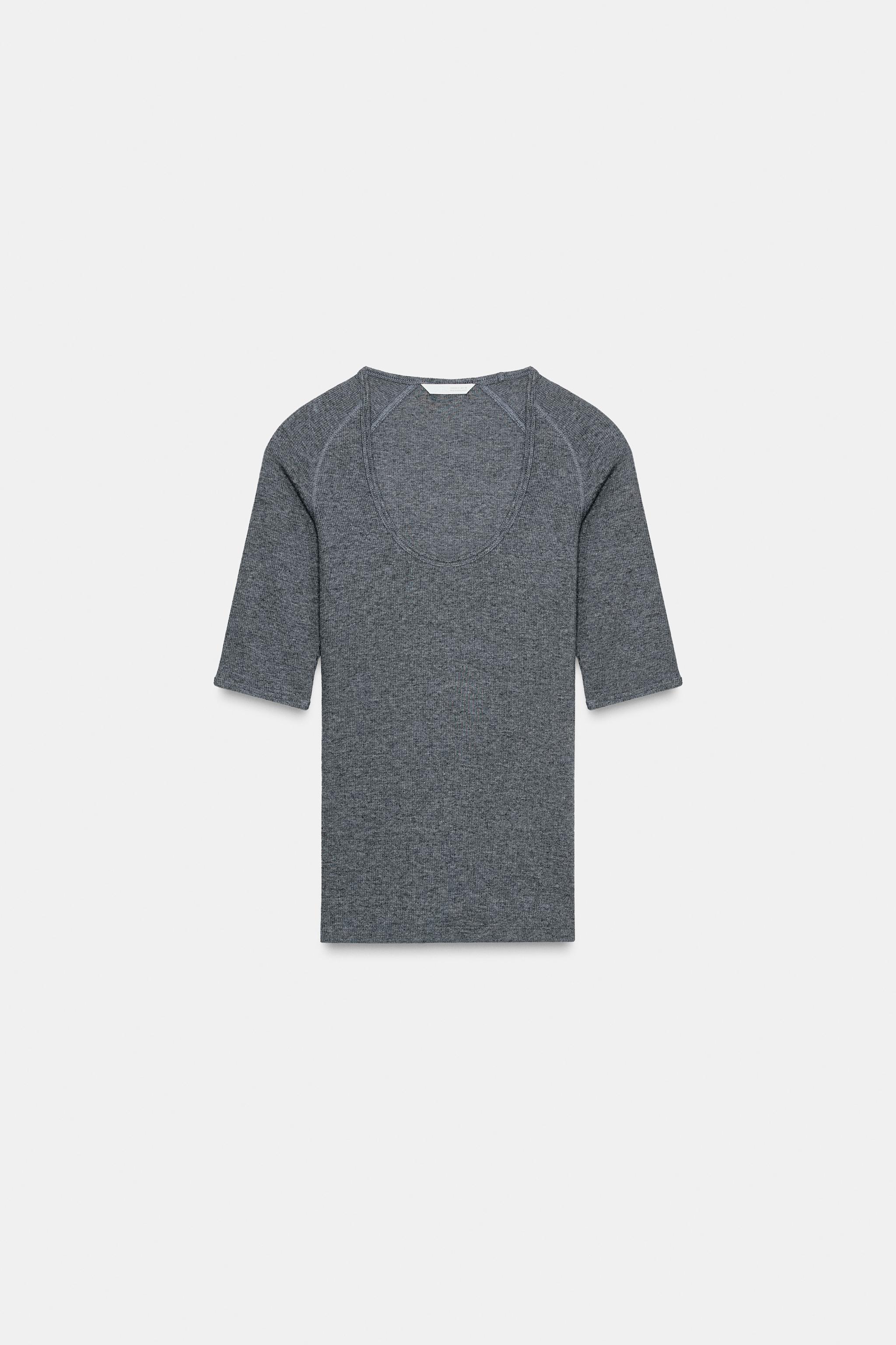 Rib raglan T-shirt