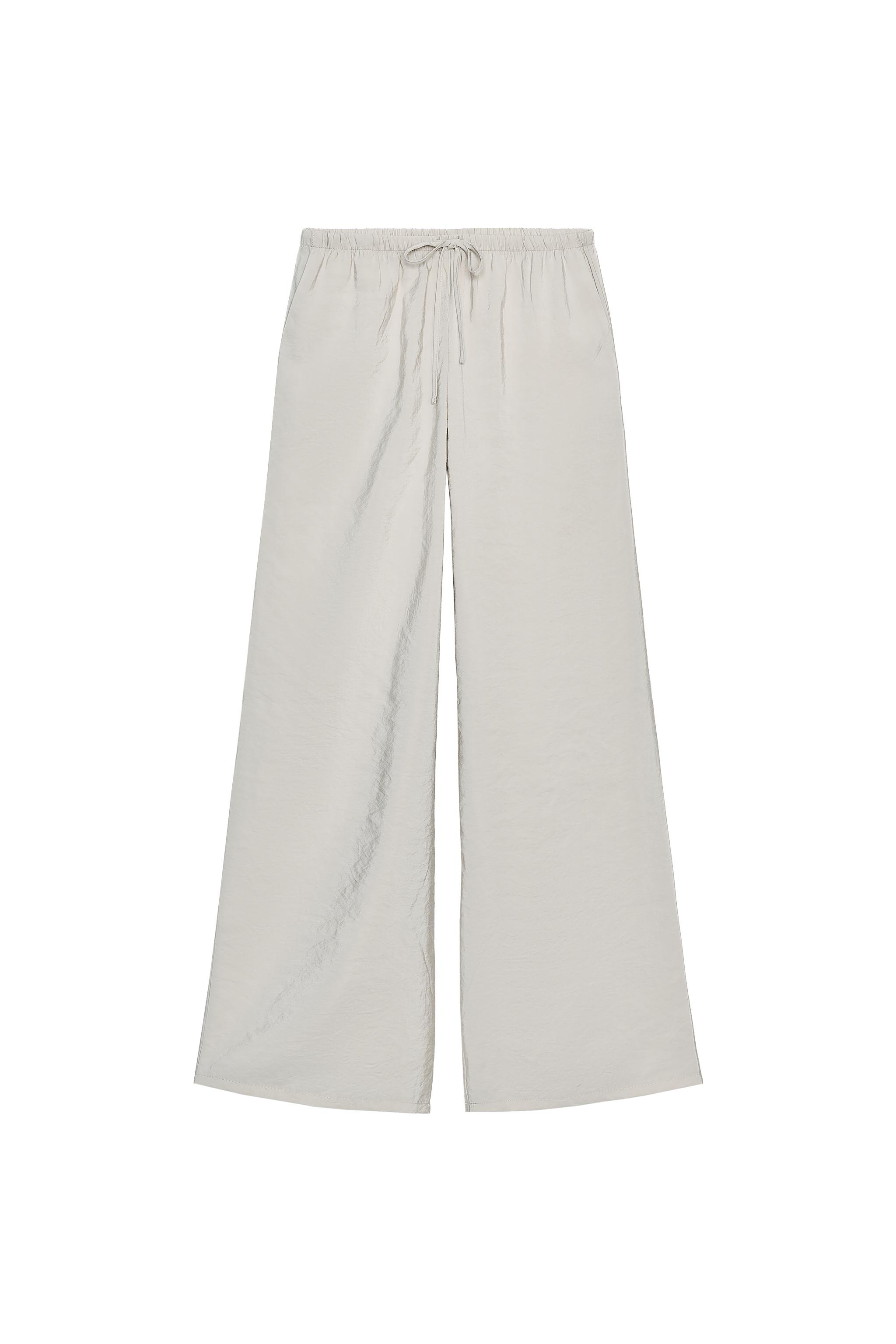 Light fabric palazzo trousers