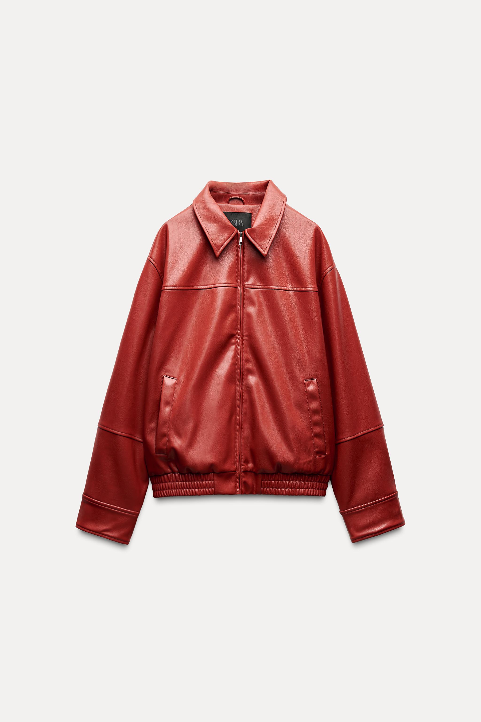 Leather Effect Bomber Jacket