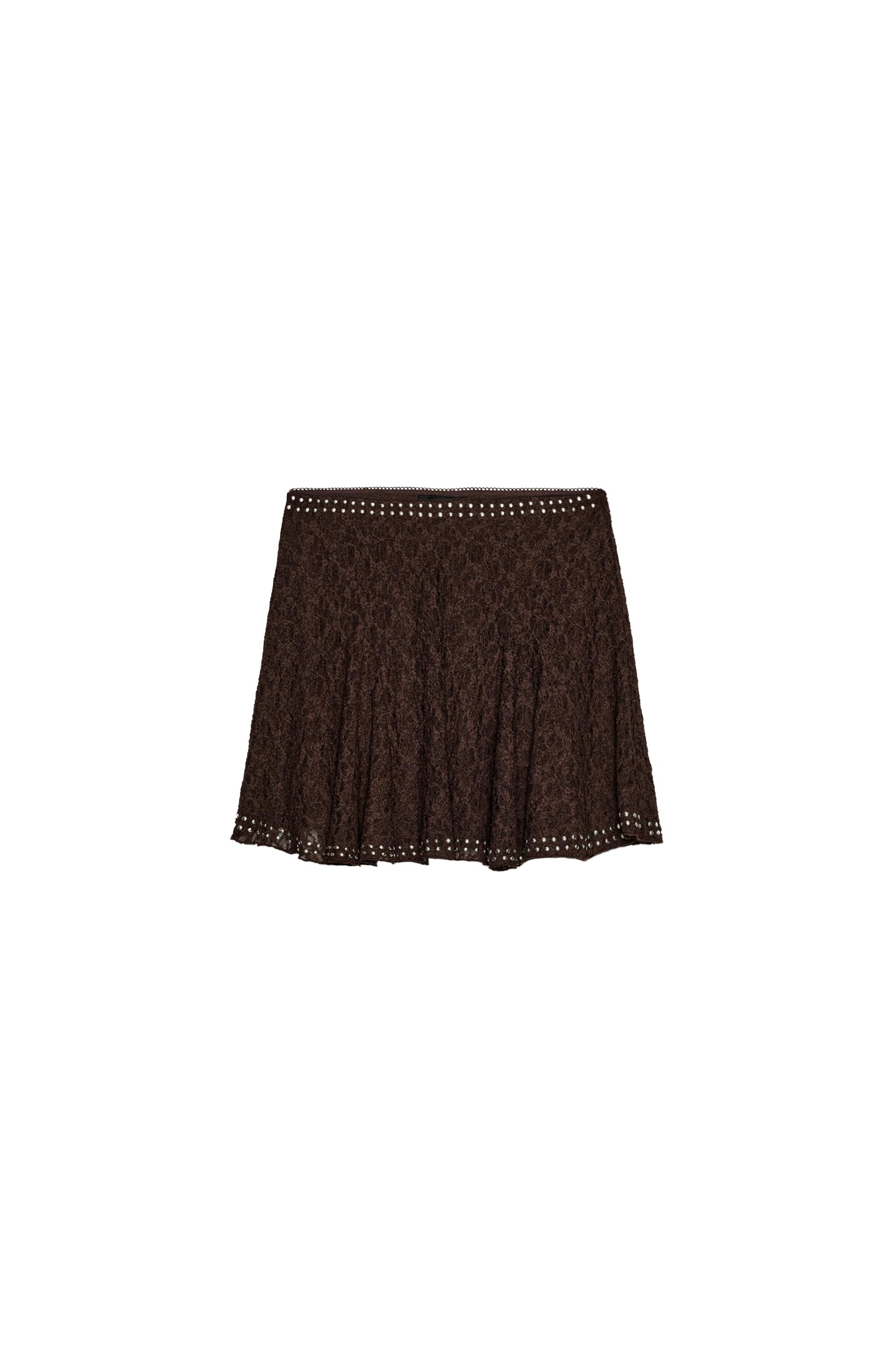 Studded lace skirt