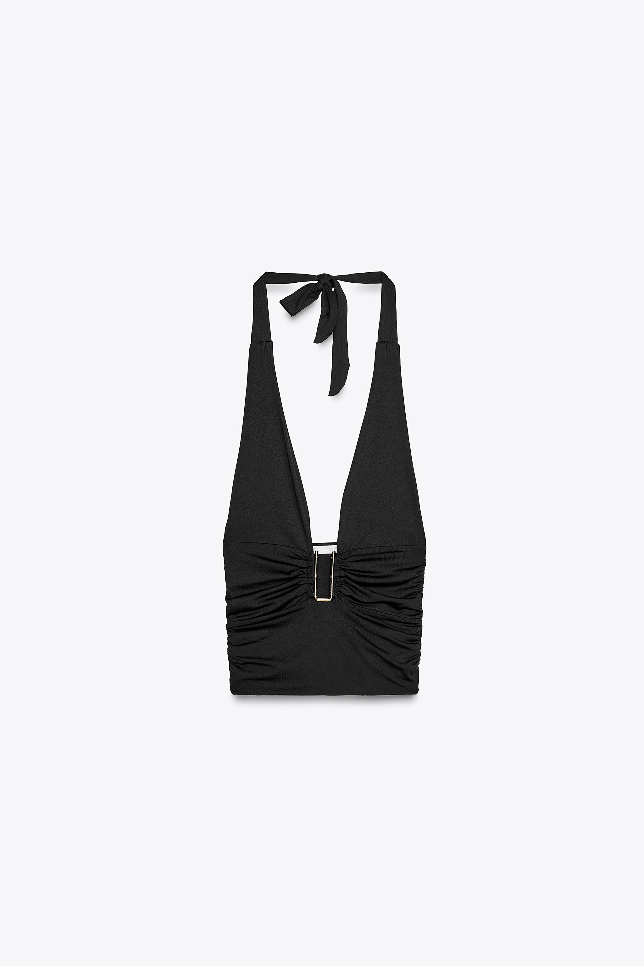 Draped halterneck top