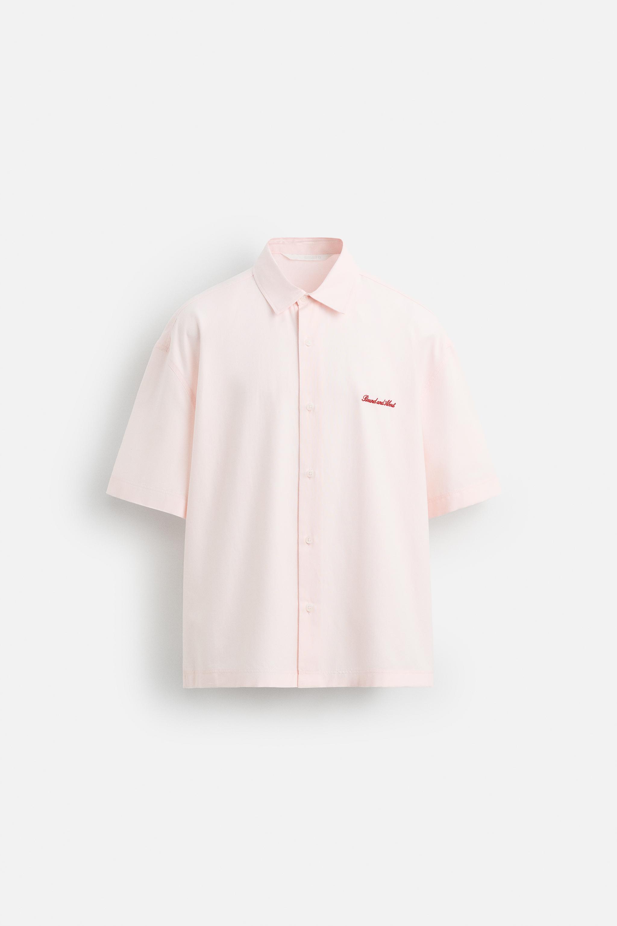 Contrast embroidery shirt