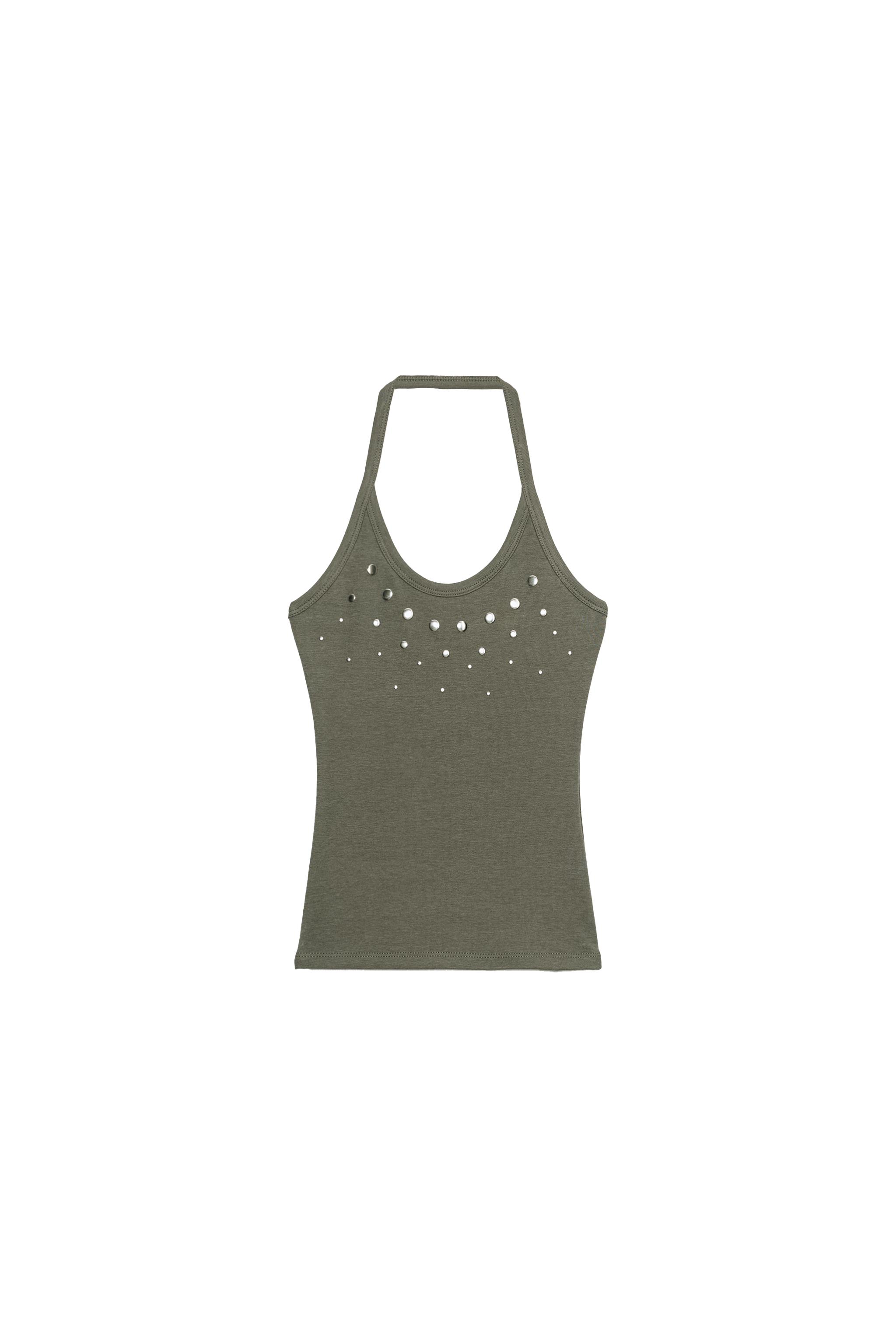 Studded Halterneck Top