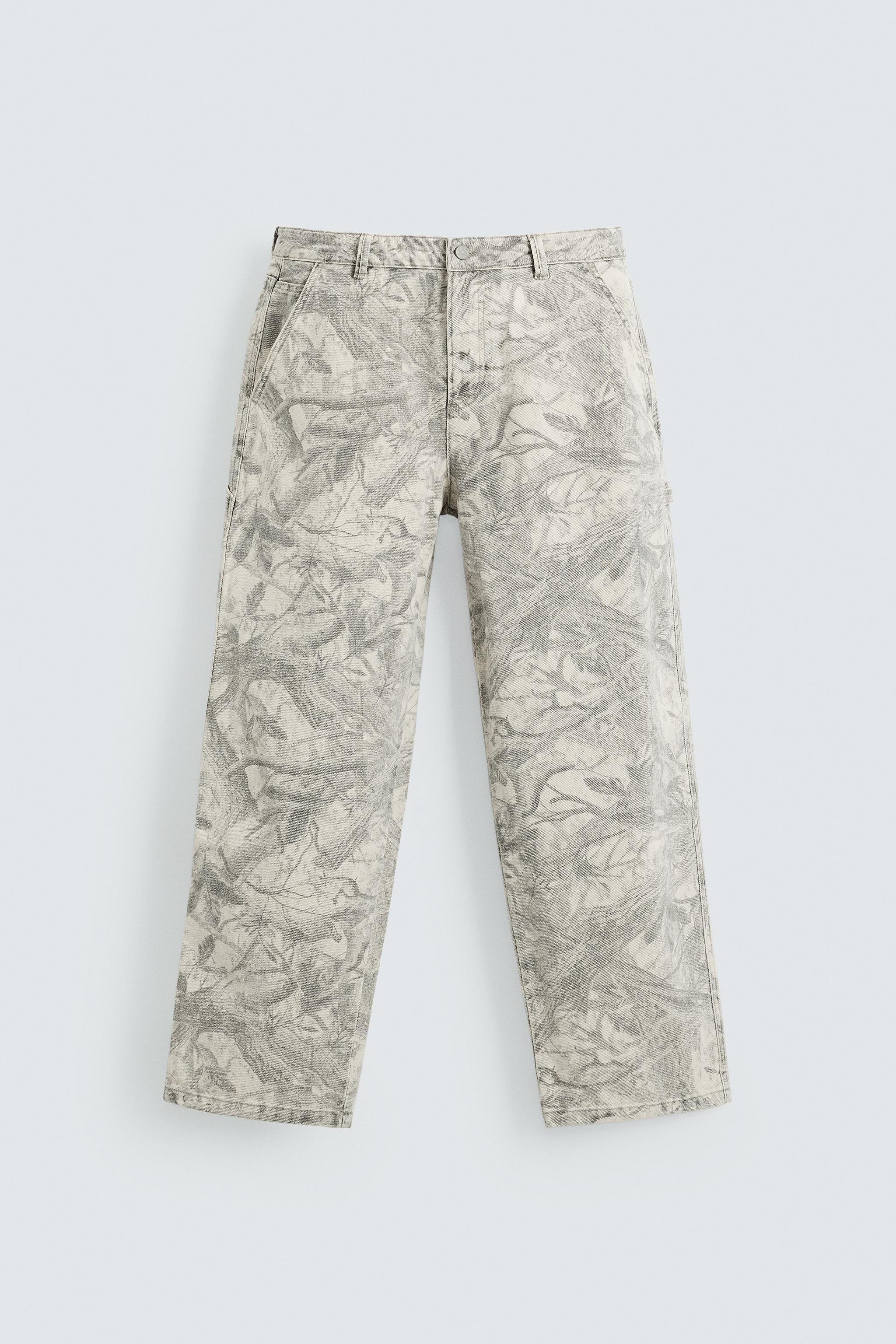 Abstract print carpenter trousers