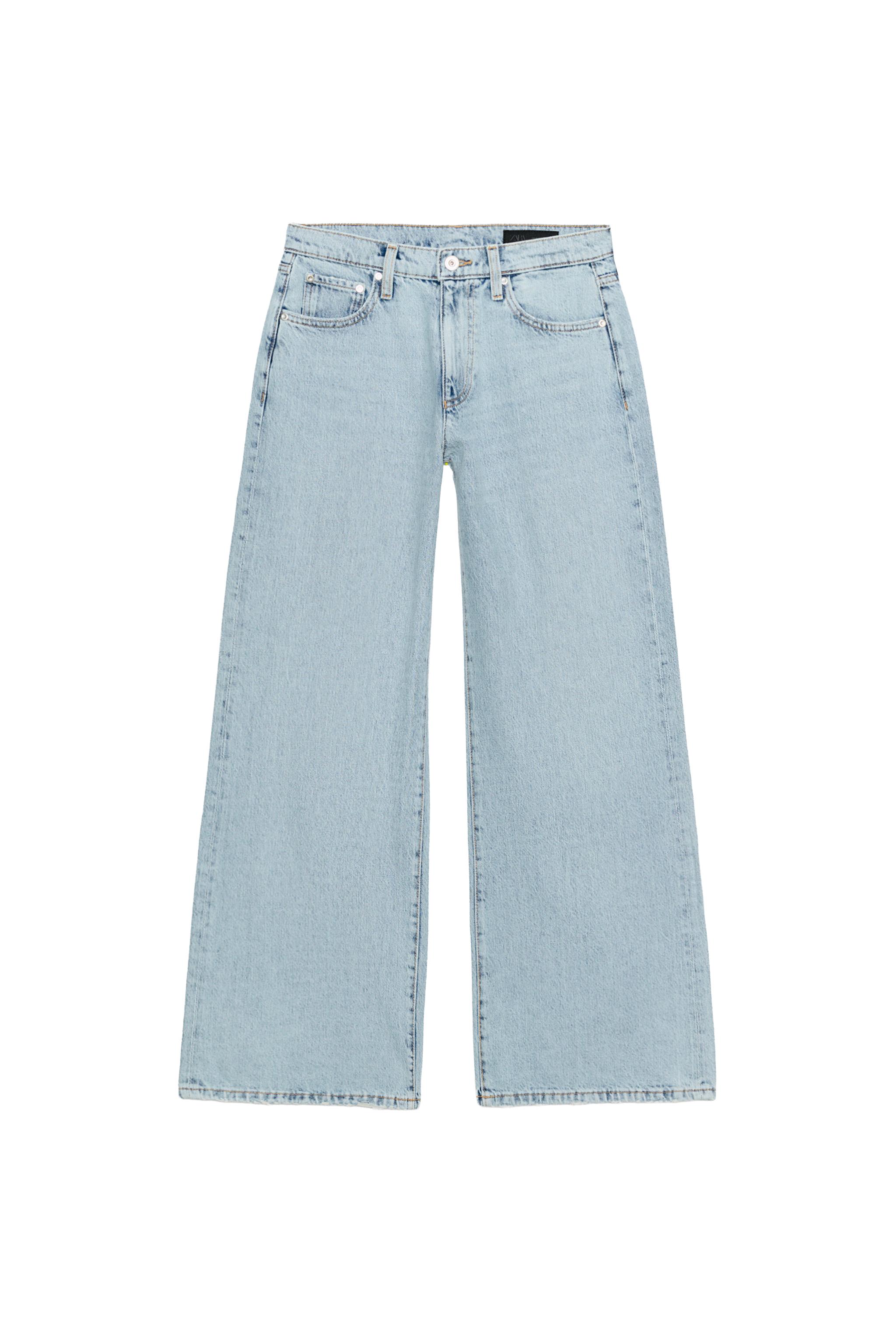 Wide-leg low-rise jeans
