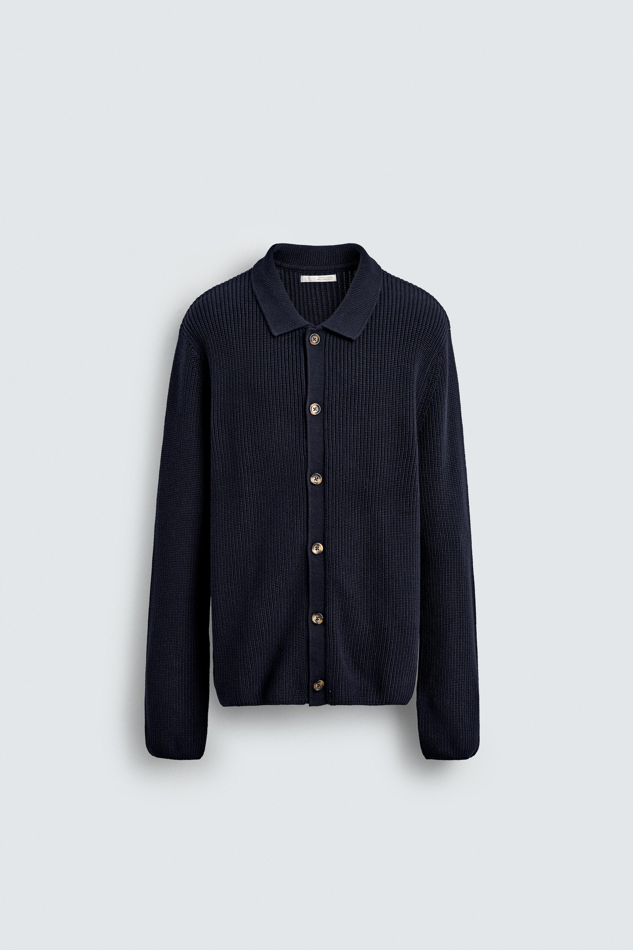 Rib knit cardigan