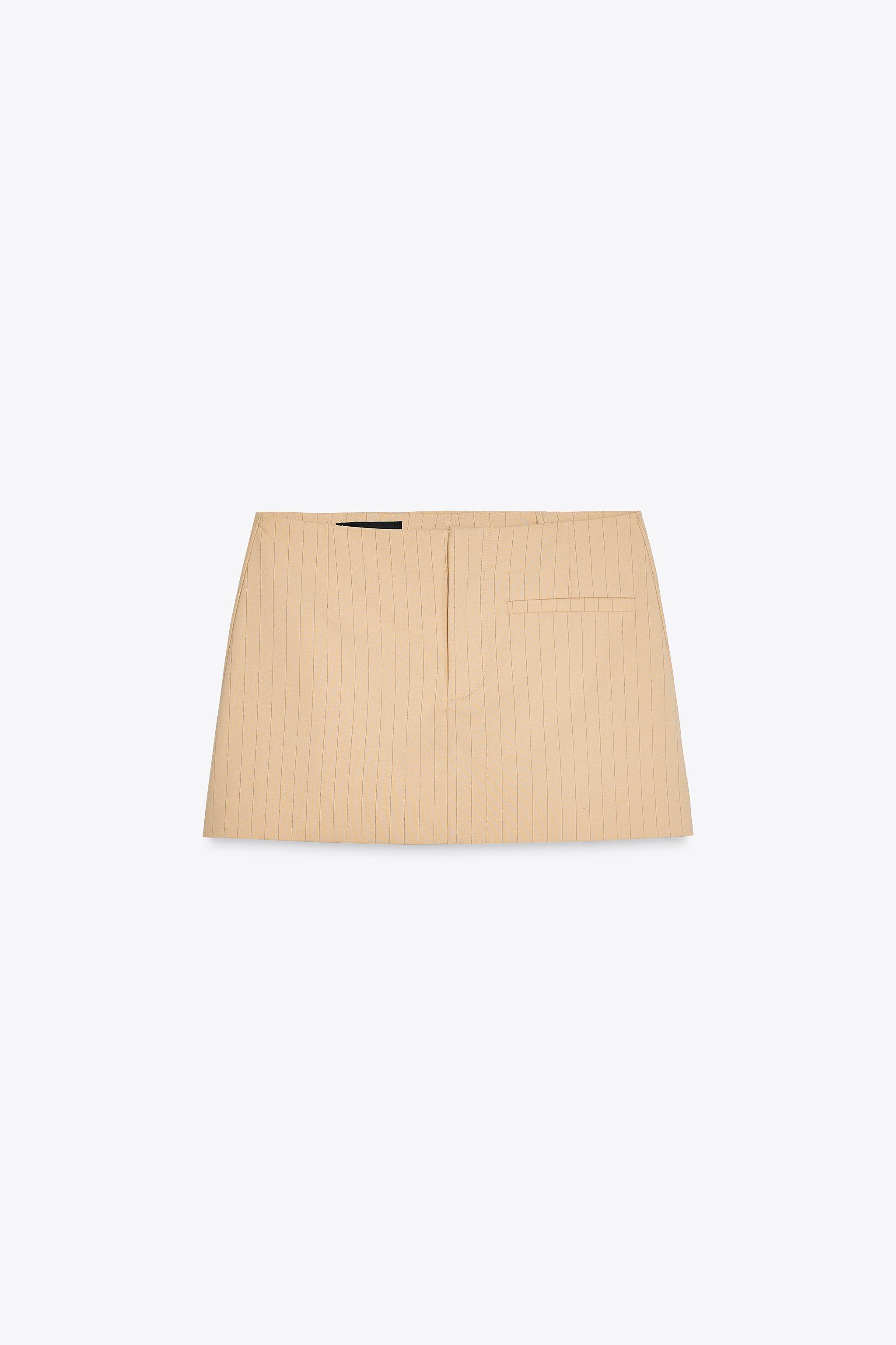 Pinstriped trouser skirt