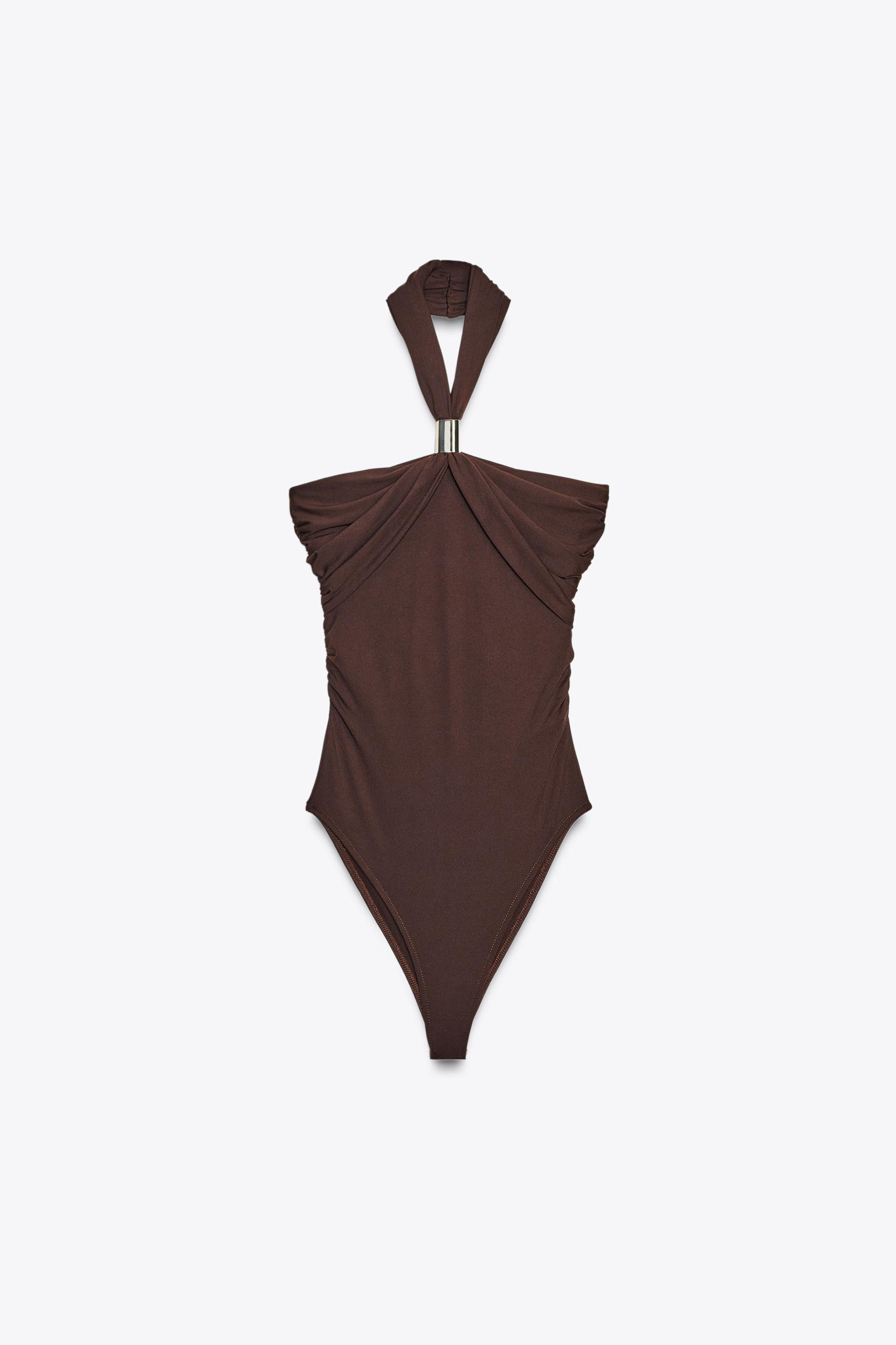 Polyamid halterneck bodysuit