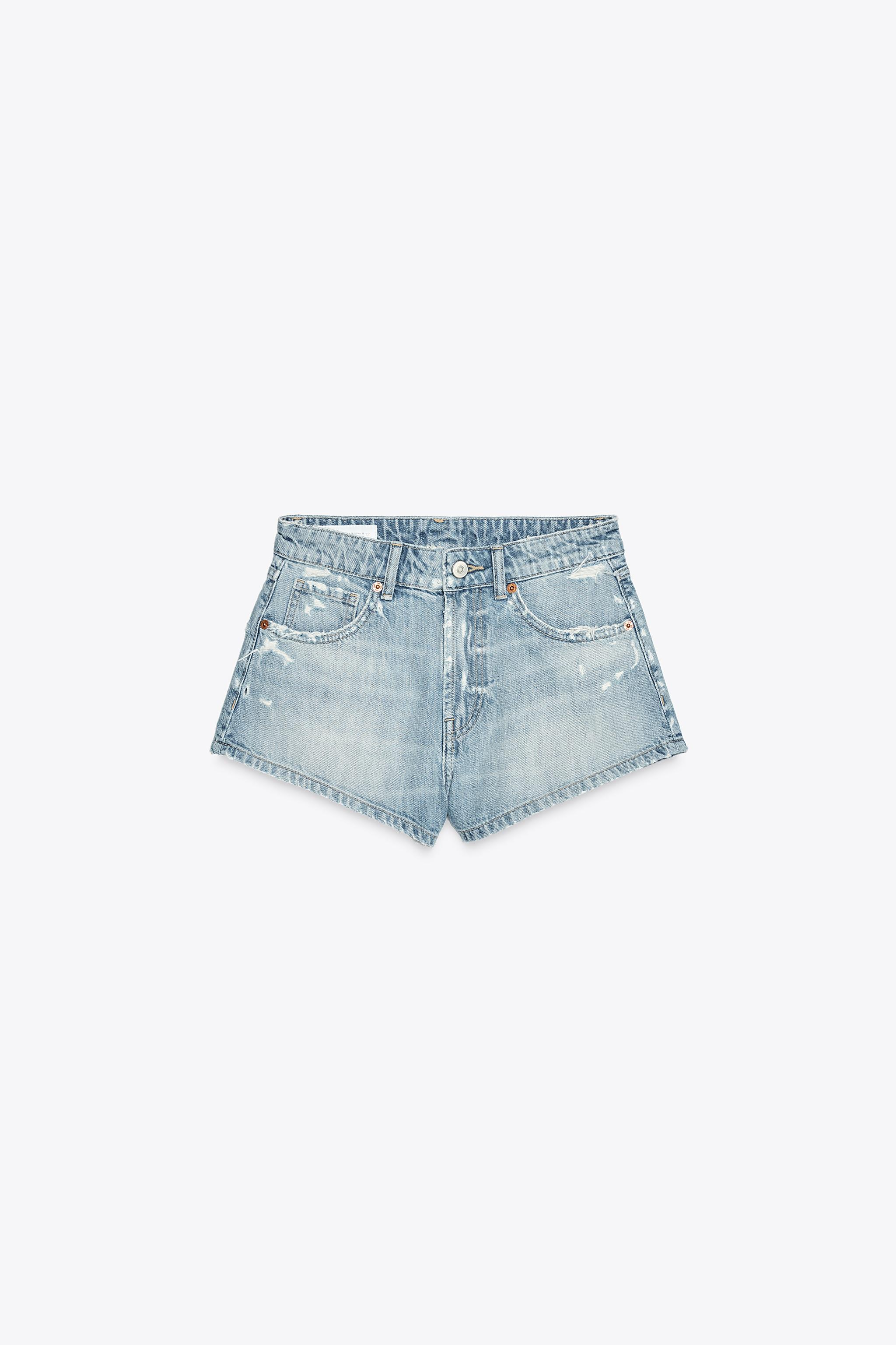Mid-waist denim minishorts