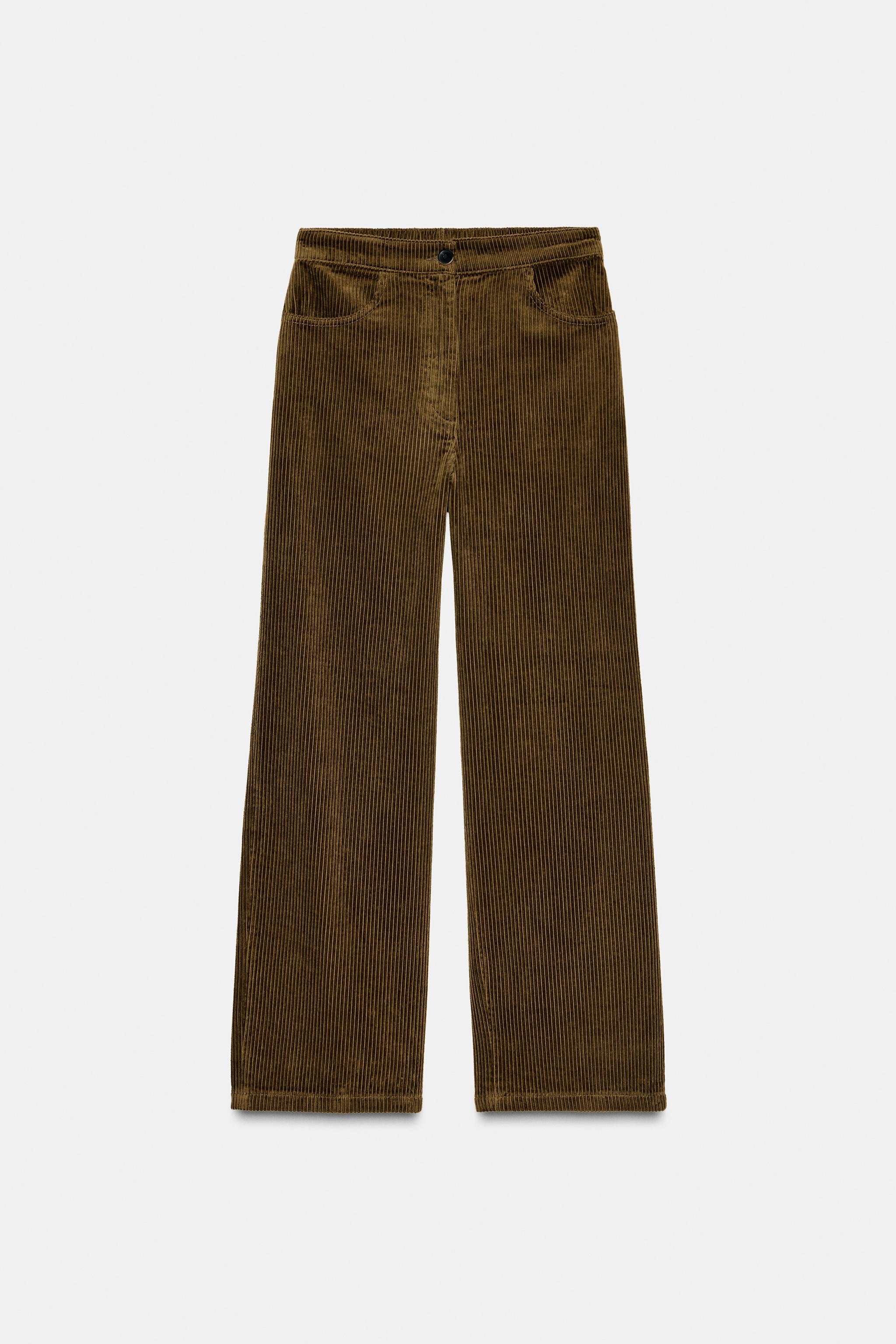 Wide-leg corduroy trousers