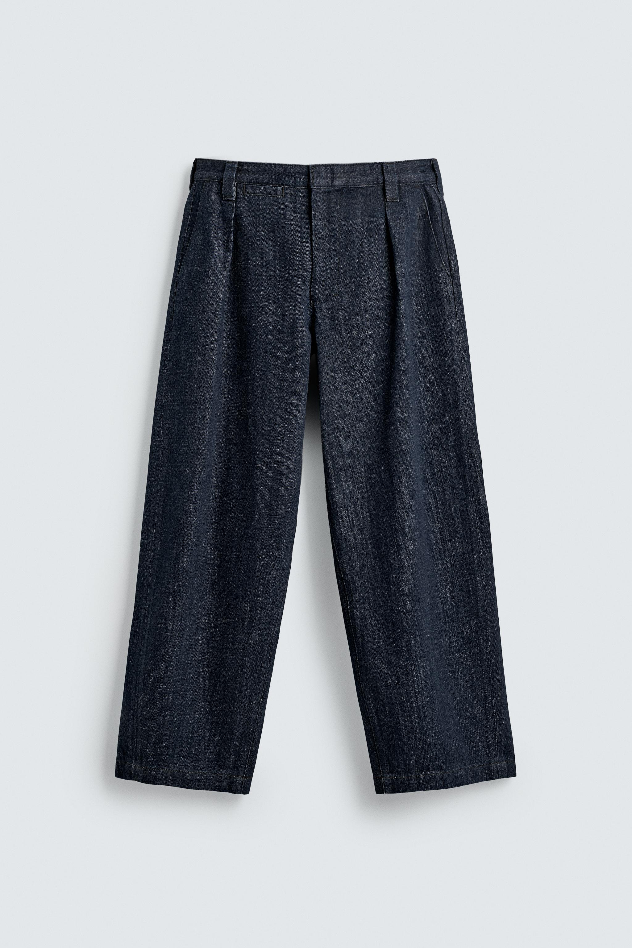 Denim barrel trousers