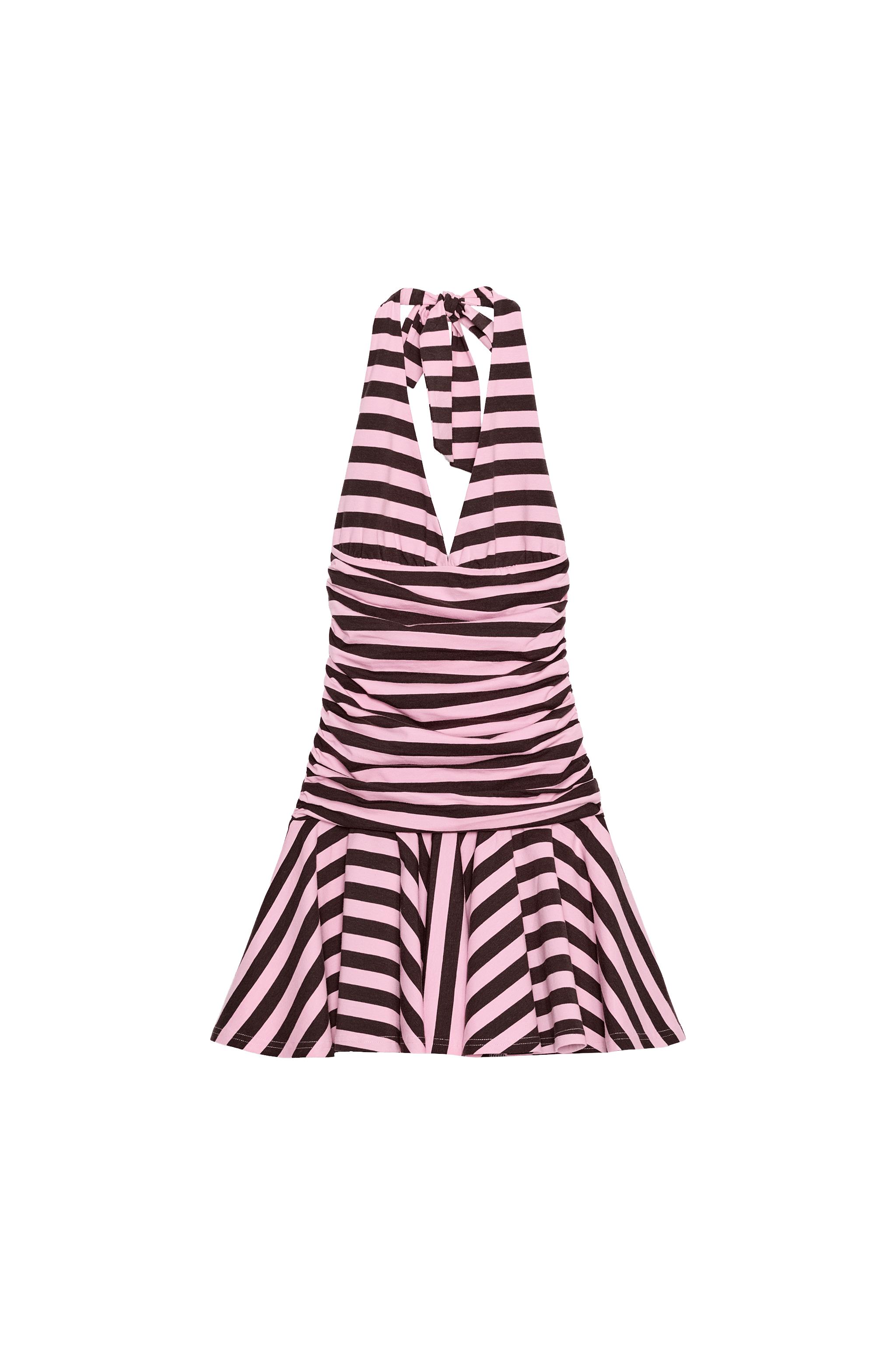 Striped halterneck dress