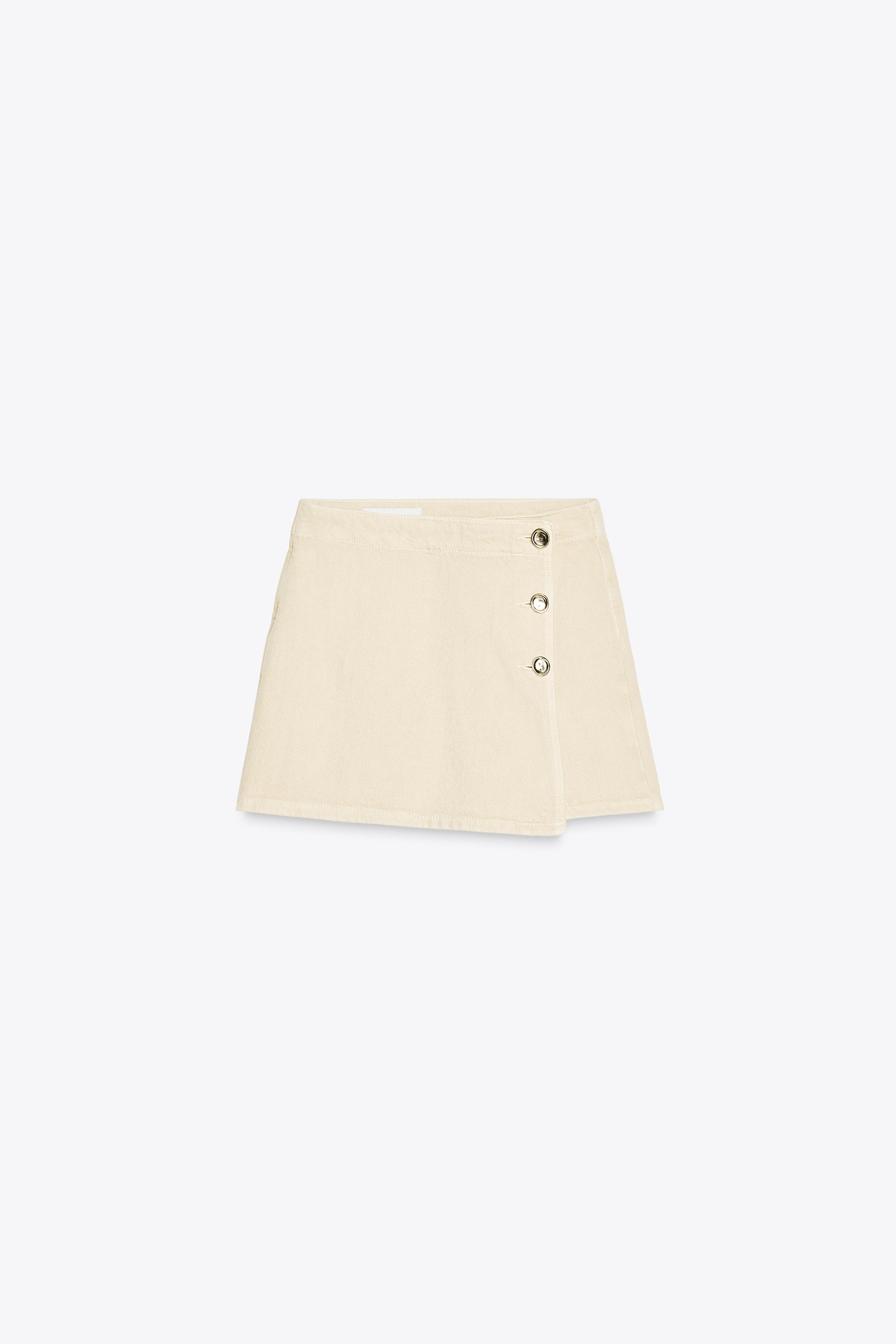 Denim skirt-trousers