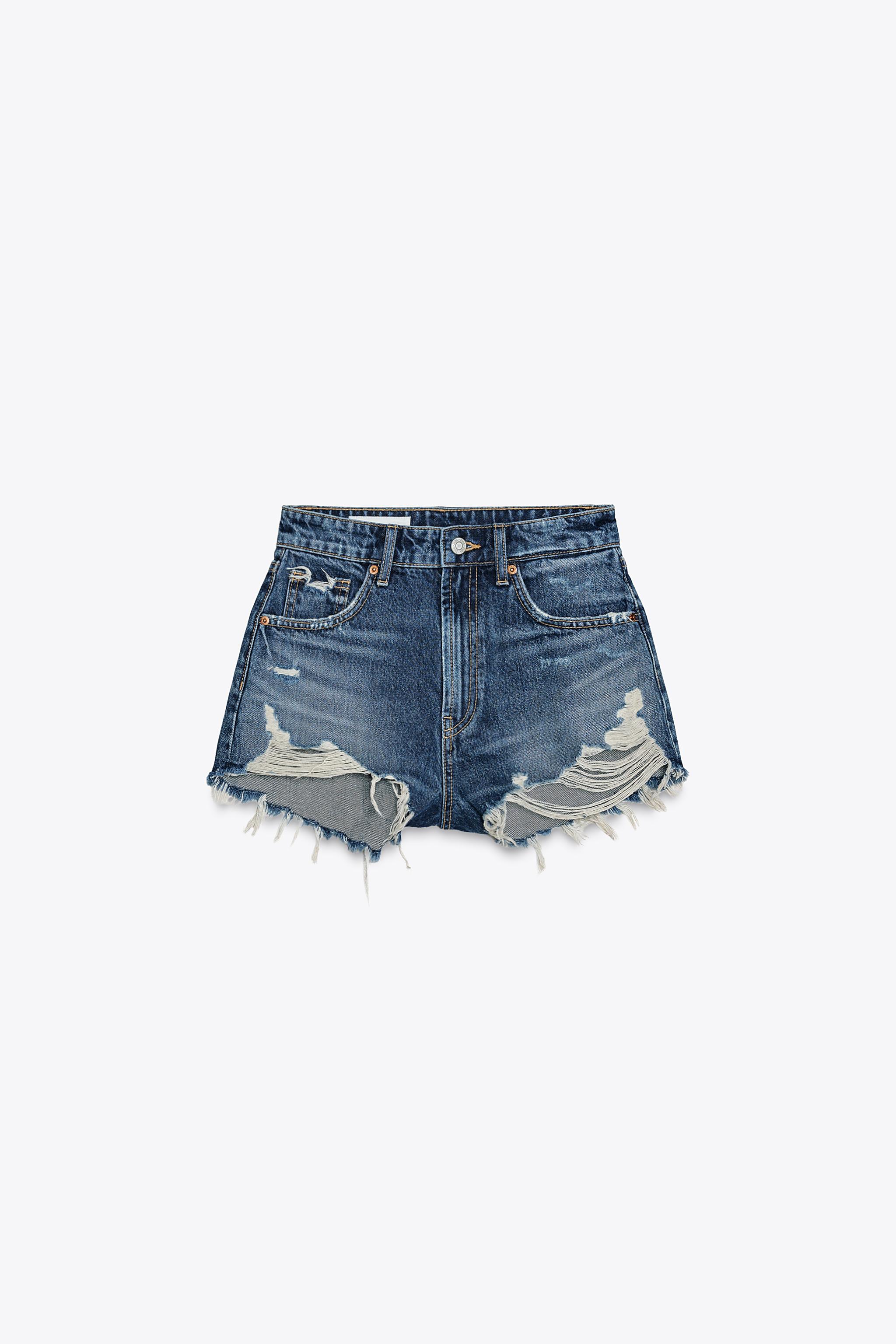 Telier Shorts Denim Trf Curved Tiro Alto de Zara