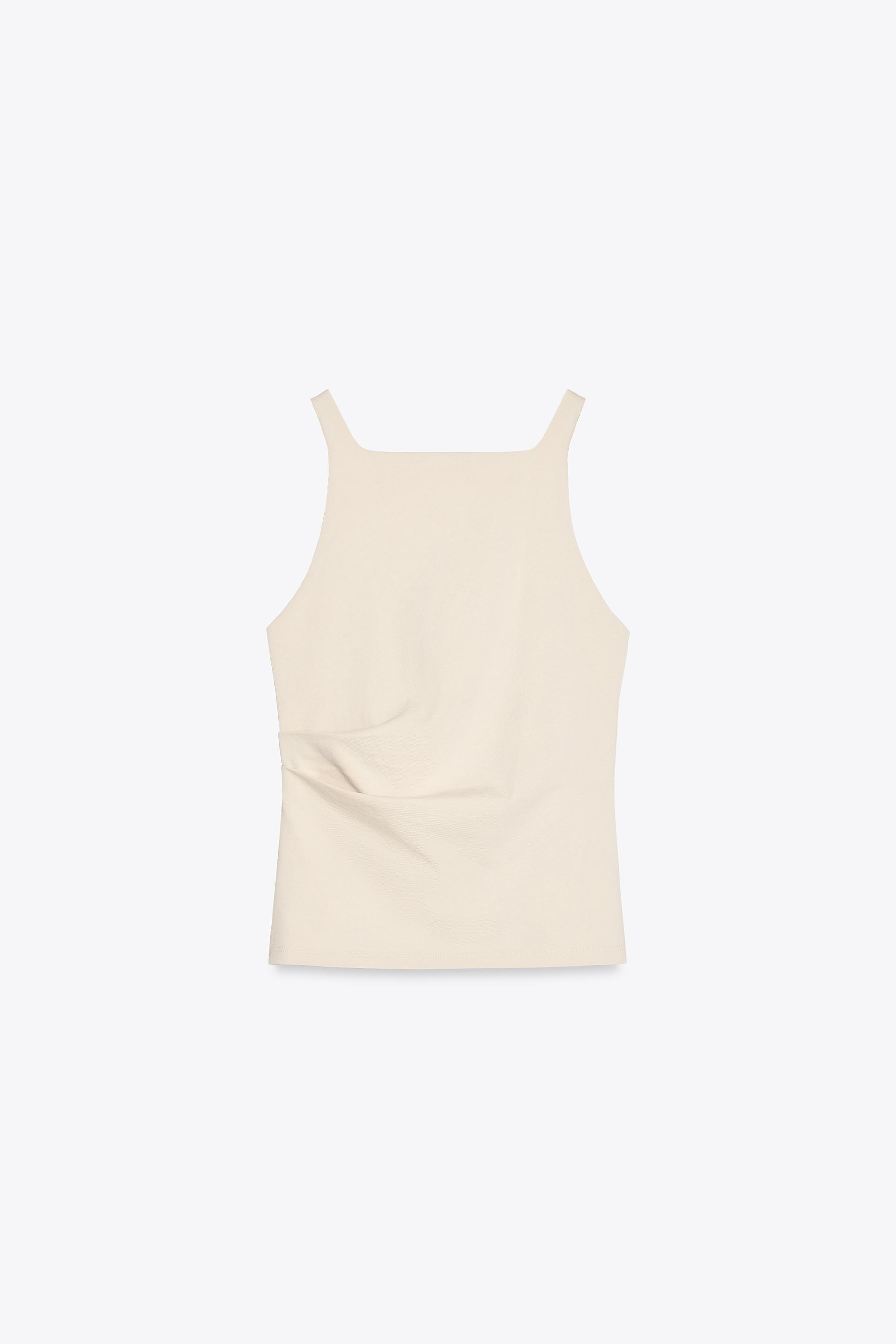Pleated faded-effect top