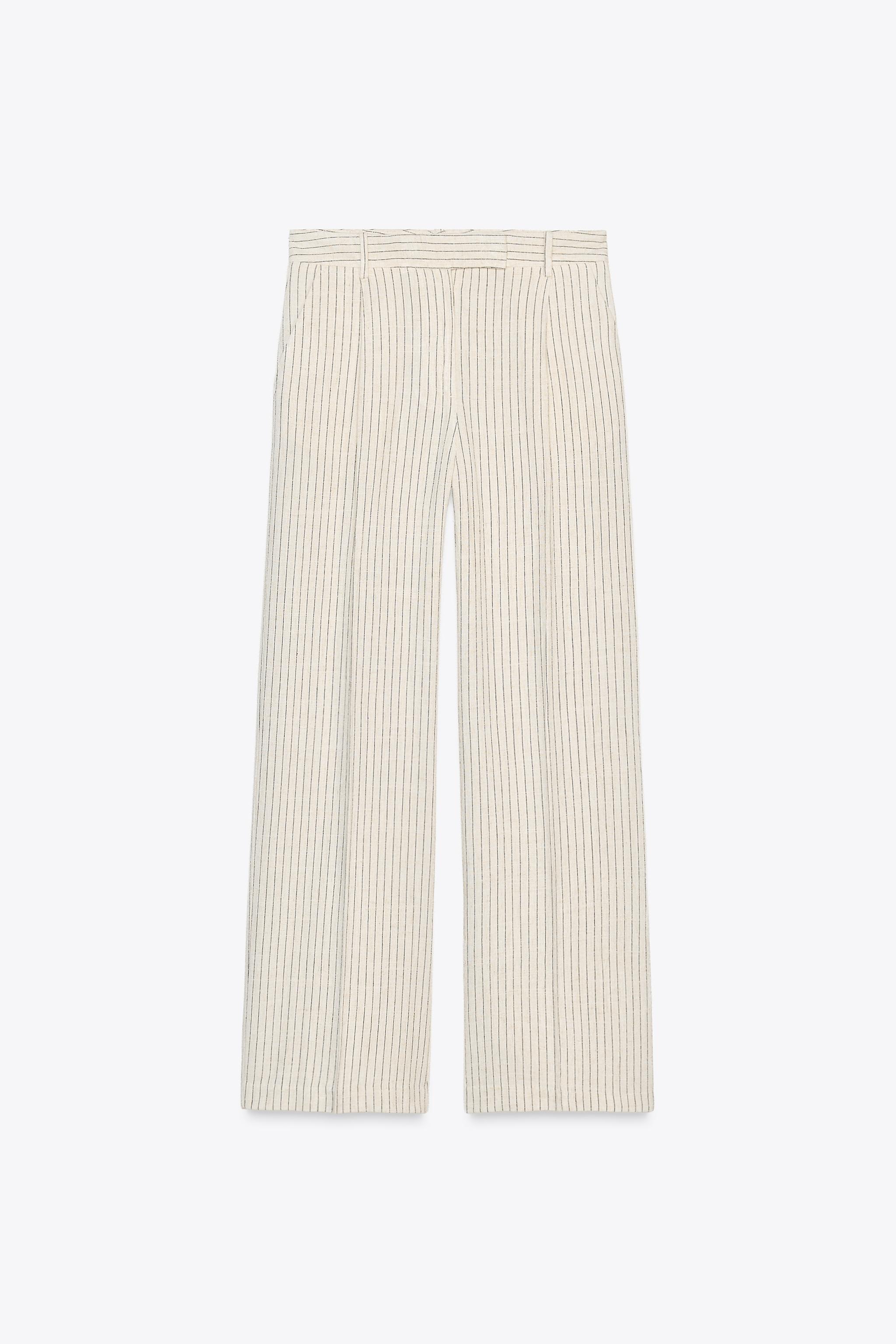Striped wide-fit trousers