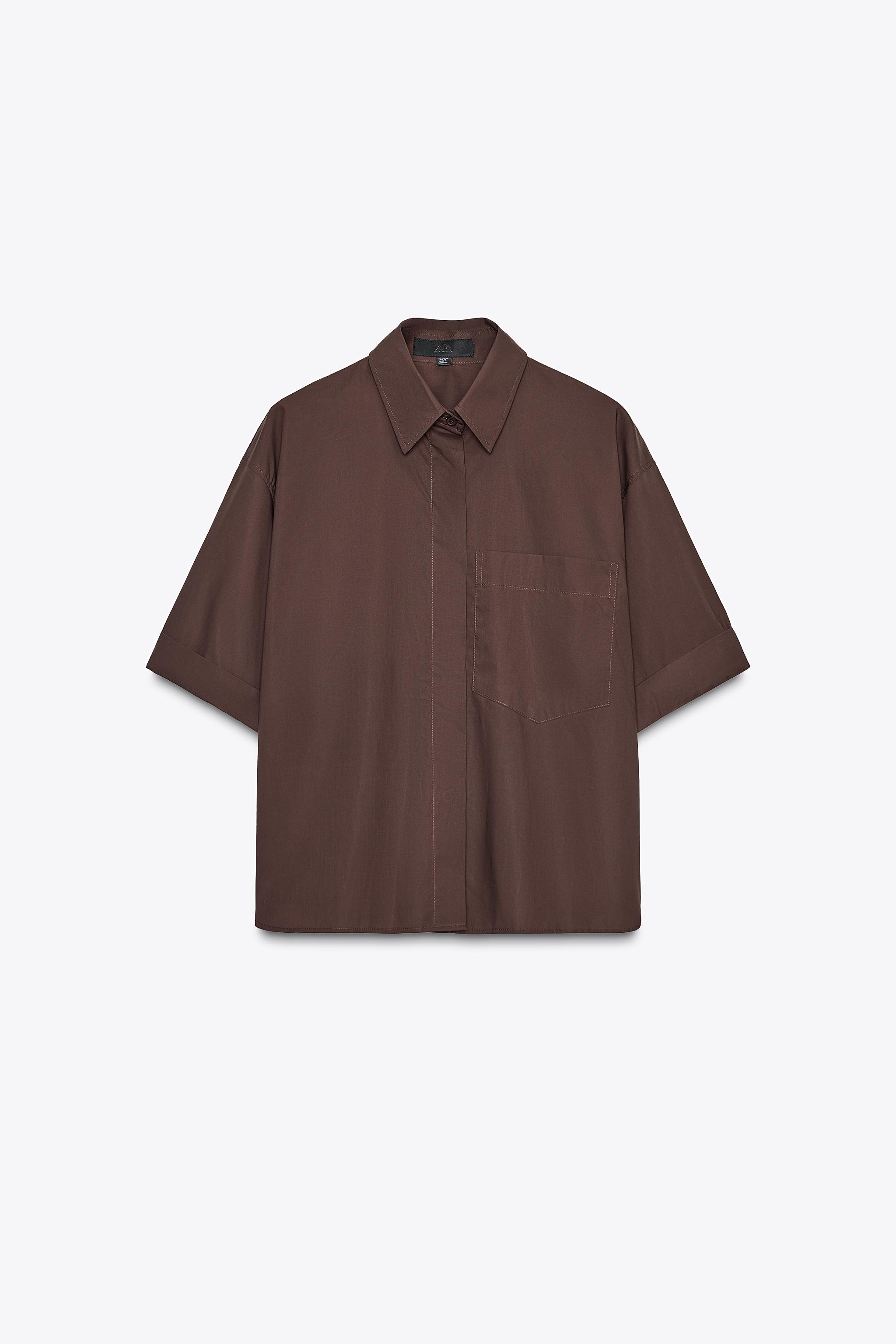 Poplin shirt with pocket