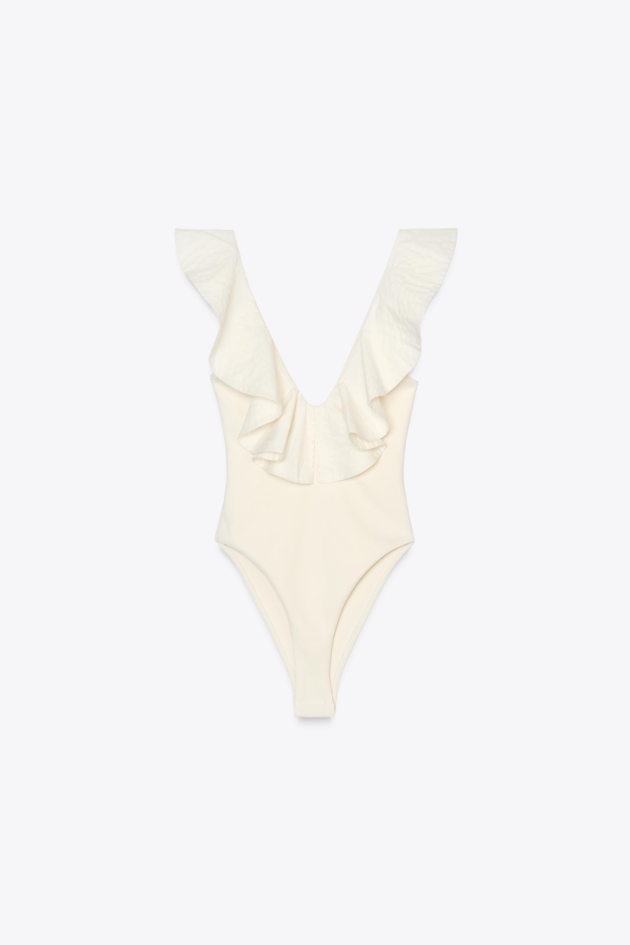 Combined ruffled bodysuit