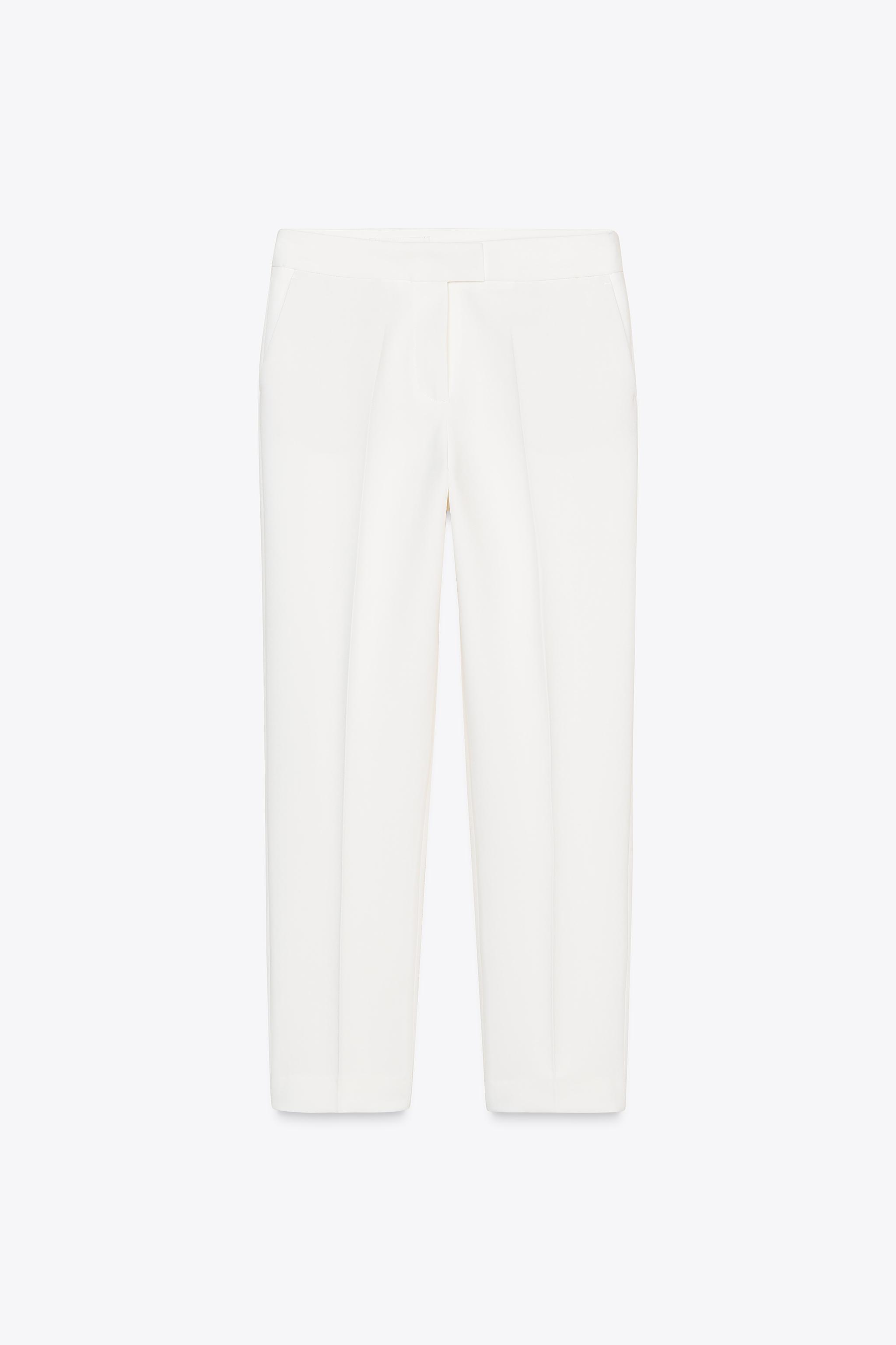 Cropped high waist trousers