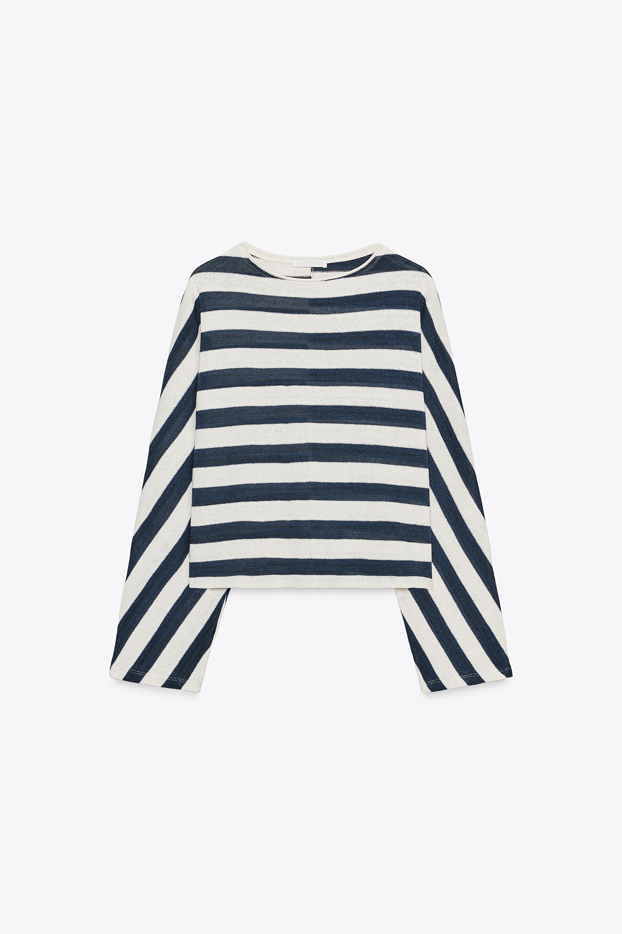 Striped batwing top