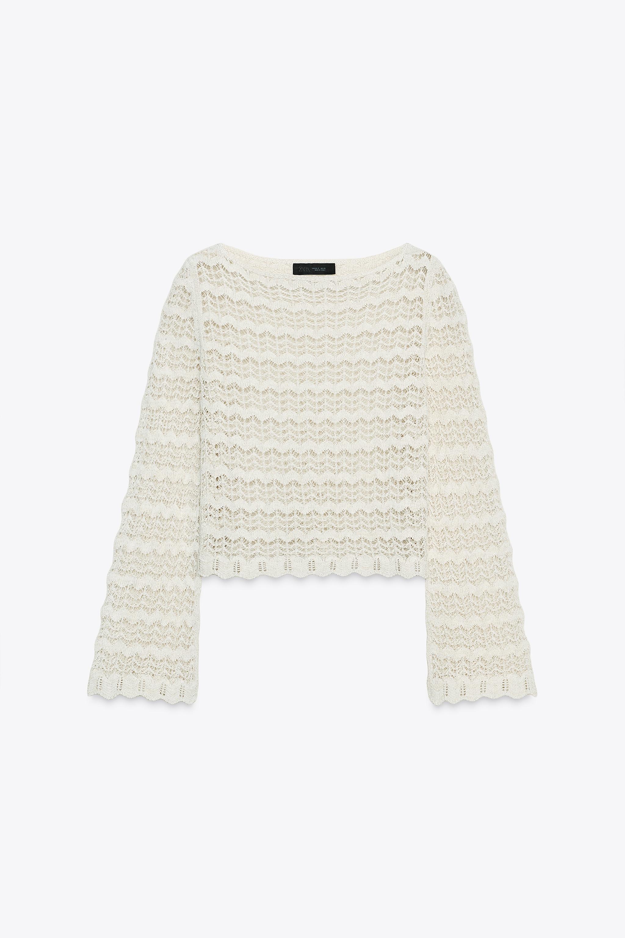 Pointelle knit sweater