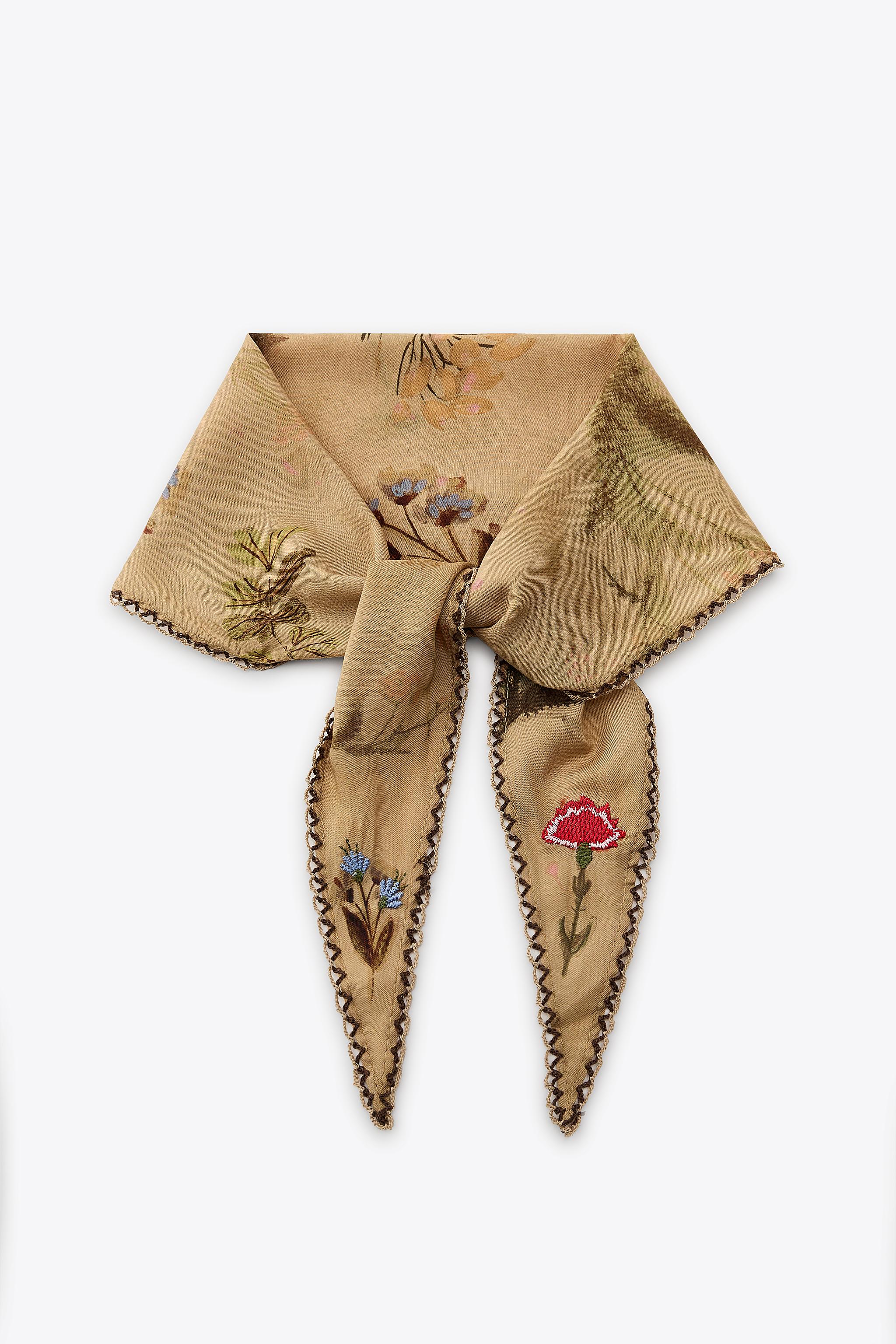 Embroidered Floral Bandana