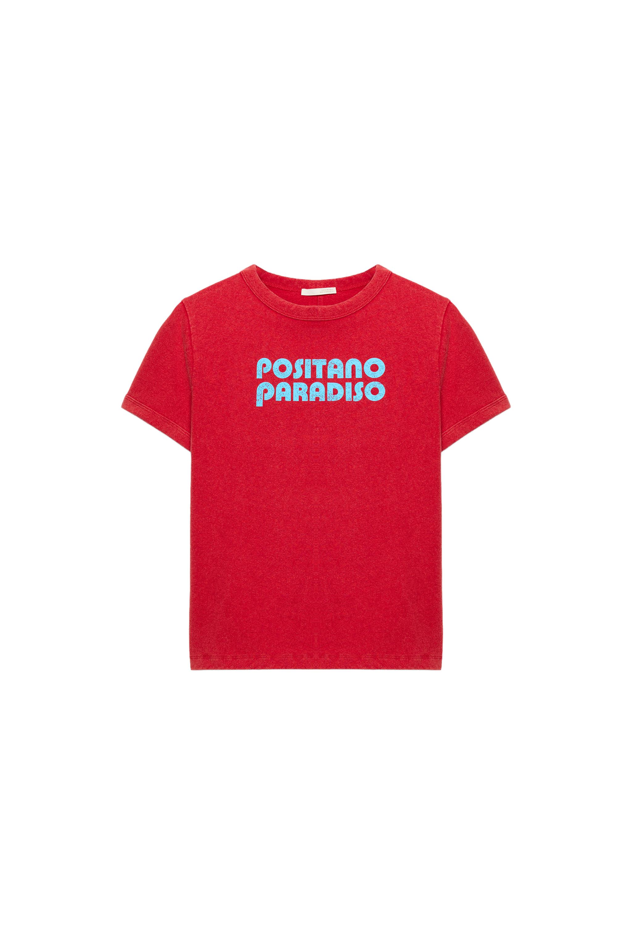 Washed effect text T-shirt