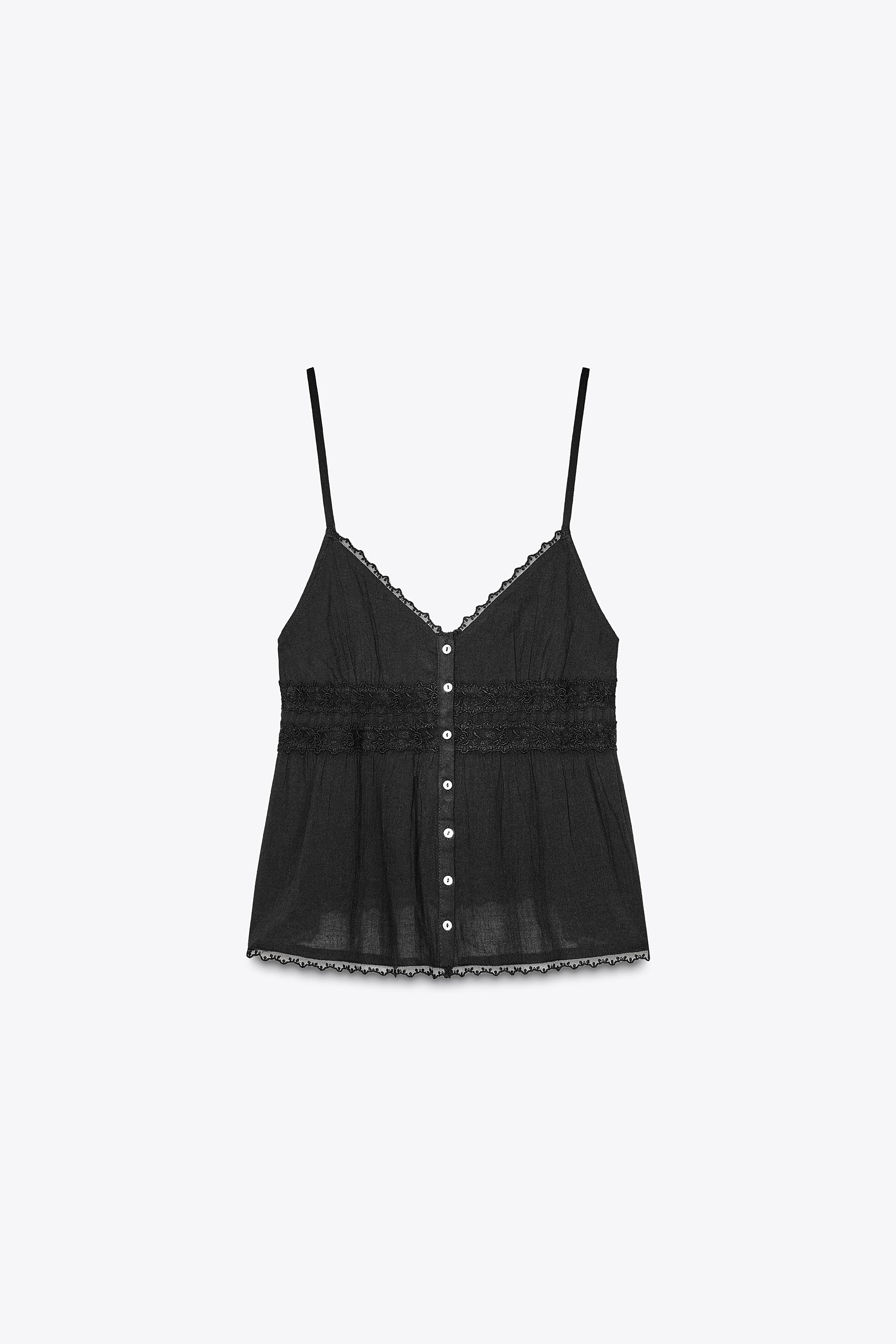 Embroidered lace top