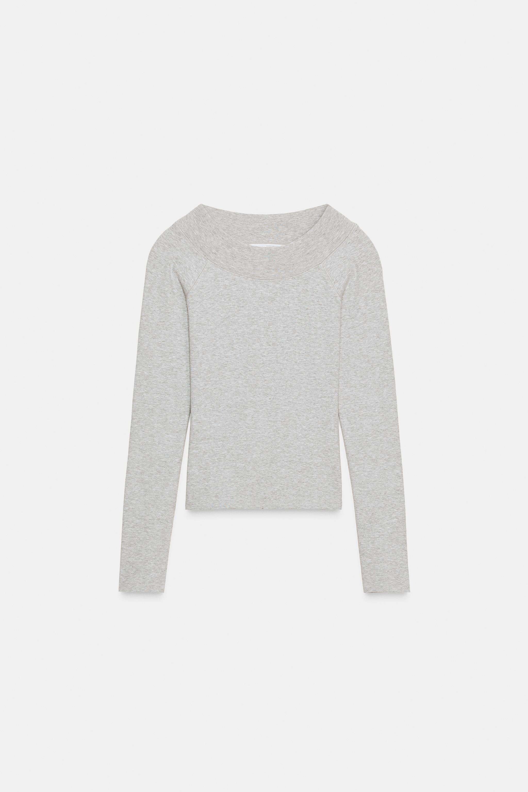 Rib boat-neck T-Shirt