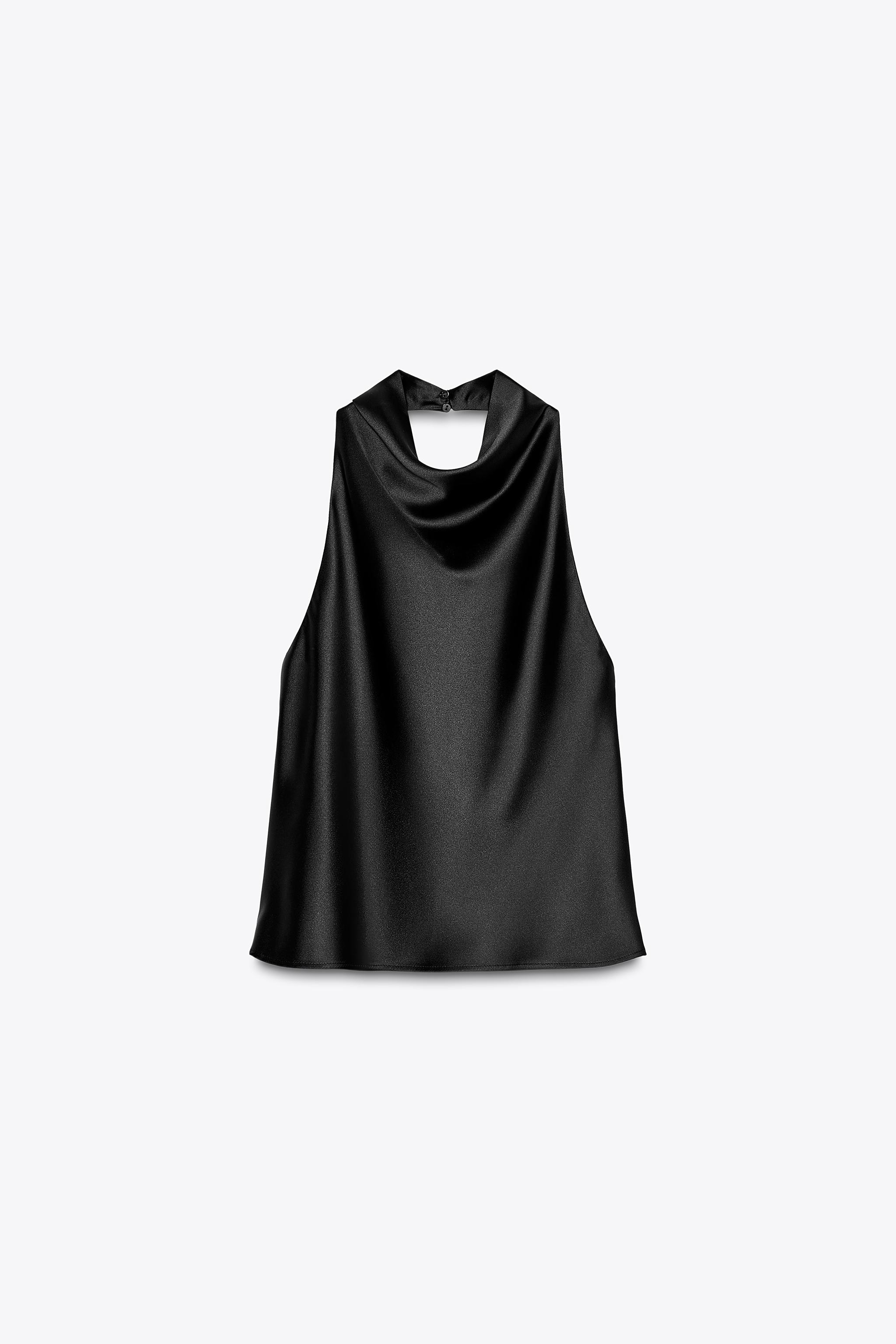 Halterneck satin top