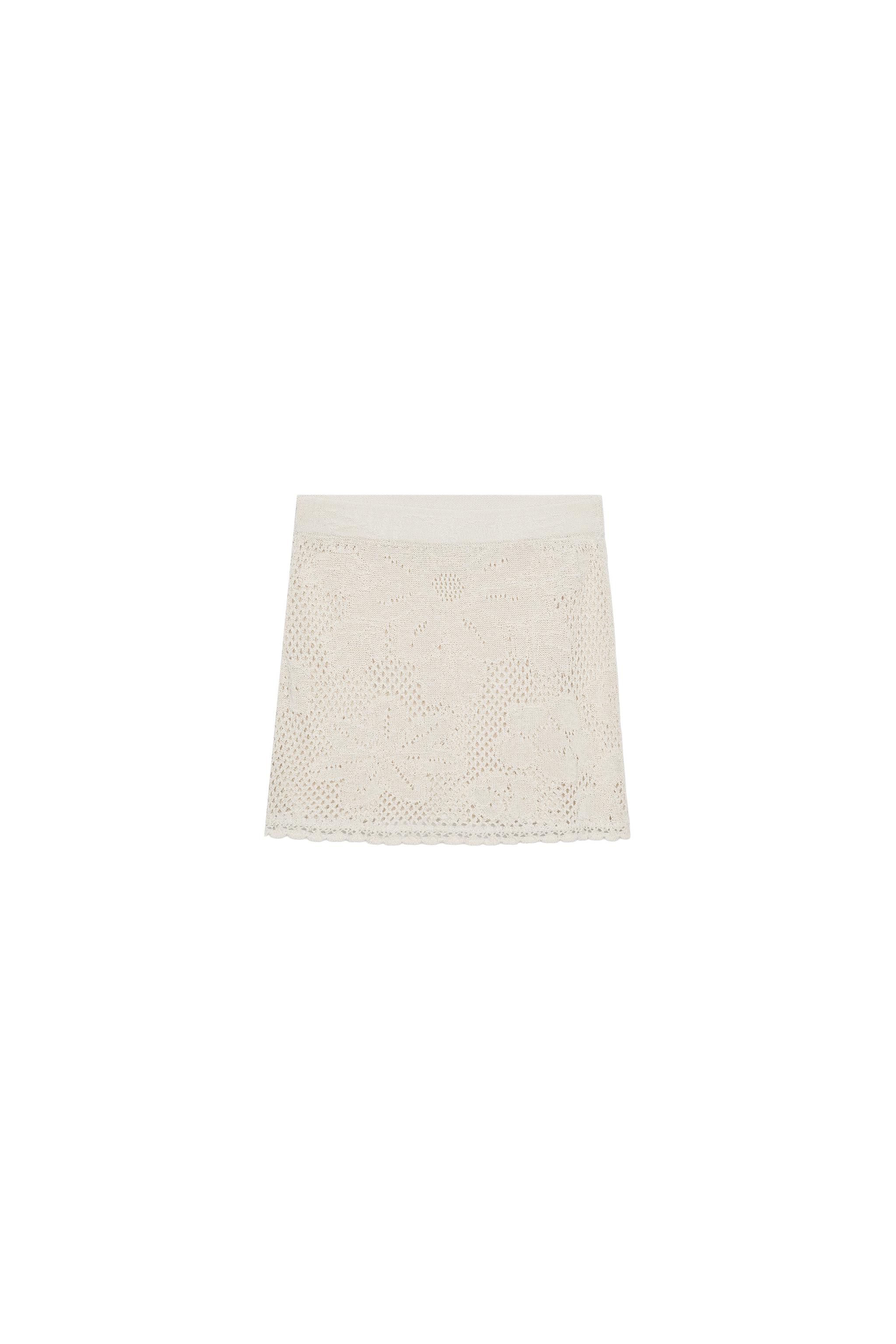 Short Pointelle Knit Skirt