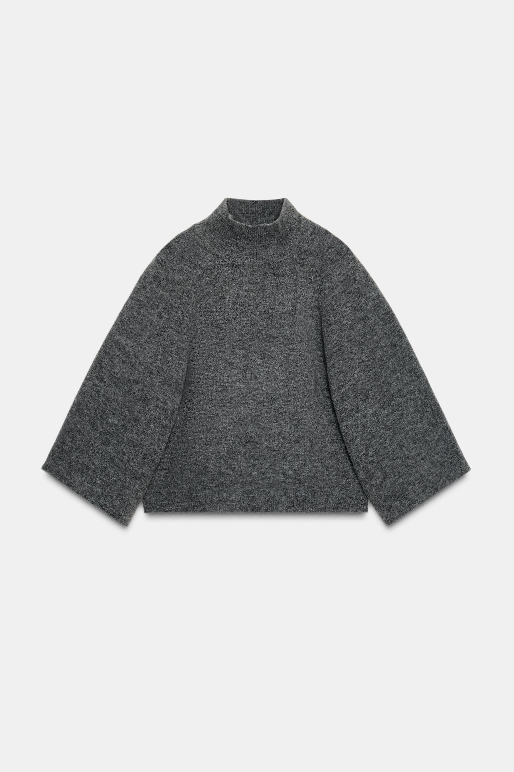 Wide-Sleeve Knitted Sweater