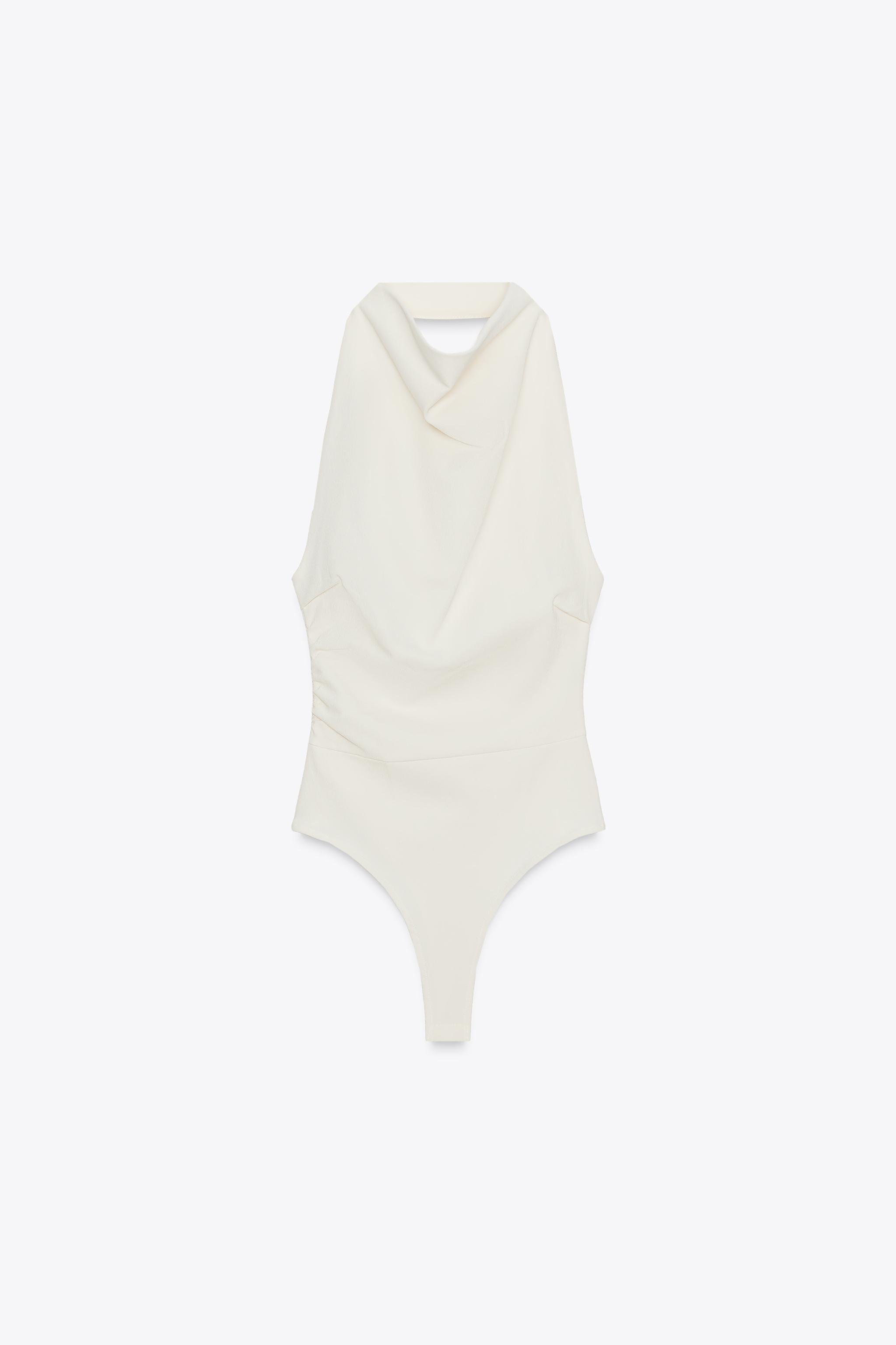 Halterneck open-back bodysuit