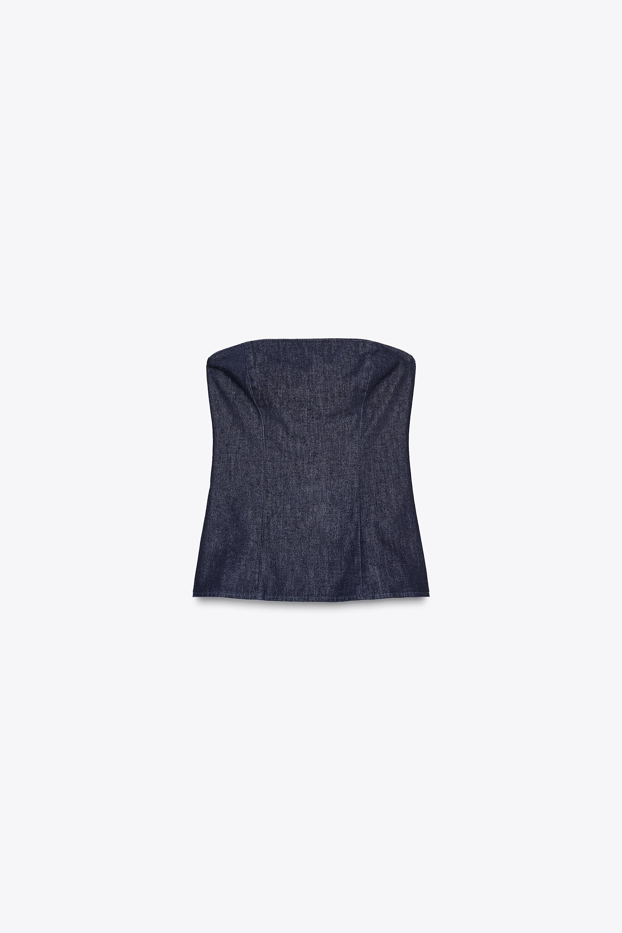Denim bandeau top