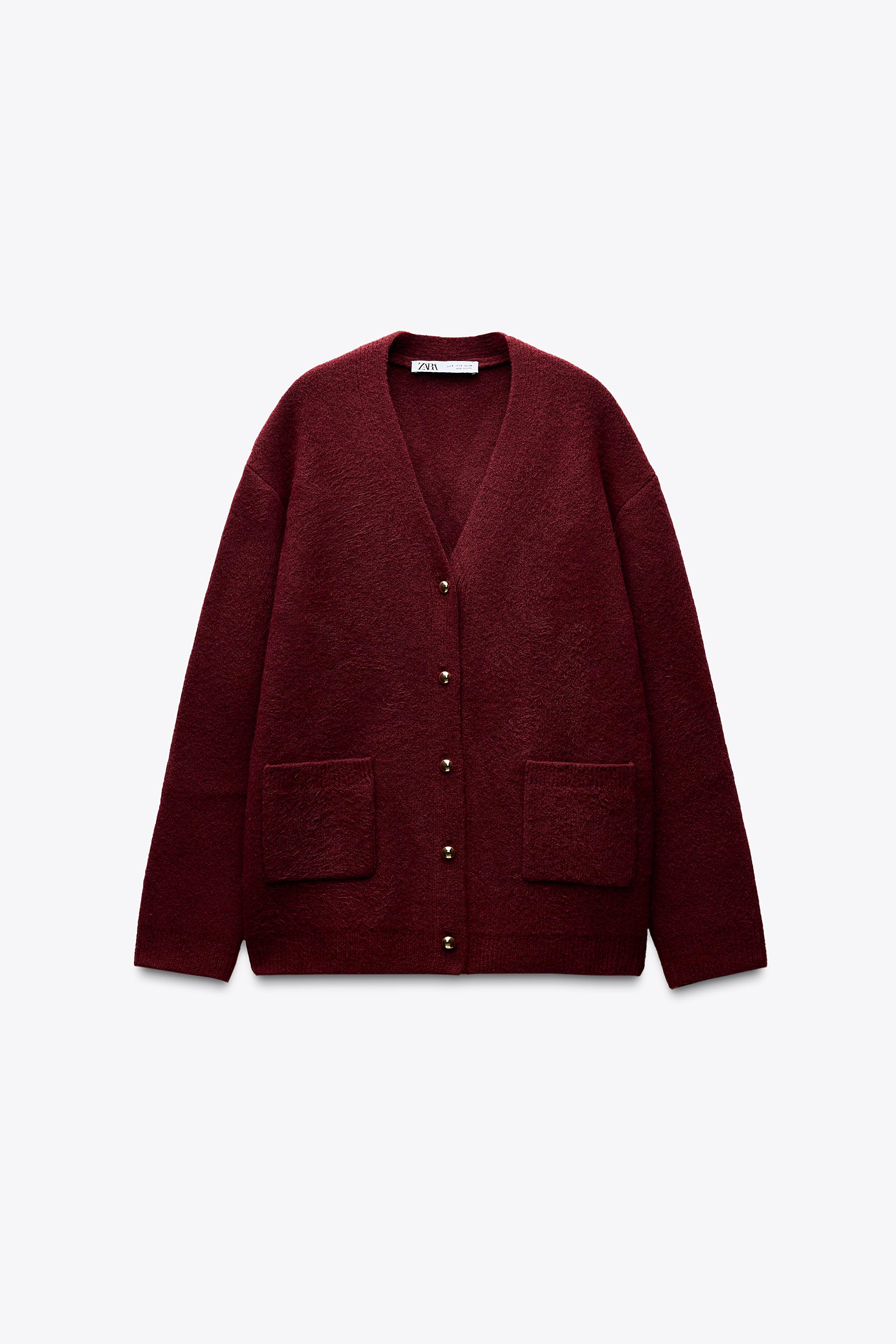 Plain knit cardigan