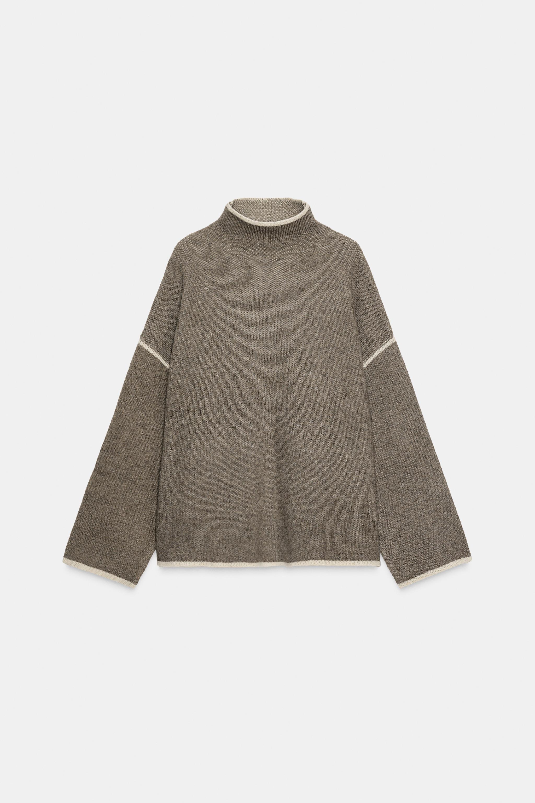 Contrast trim sweater