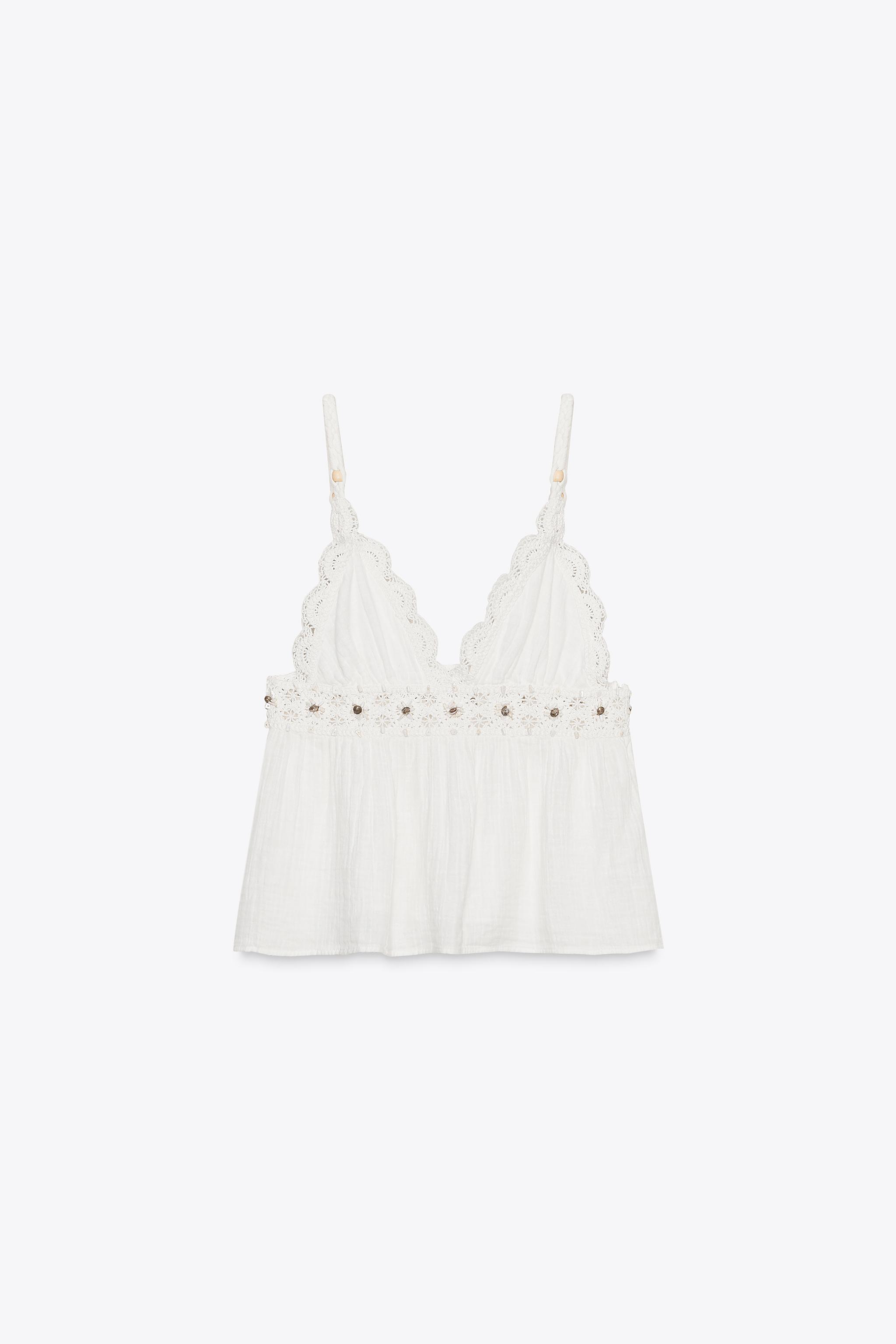 Top crochet pearl details