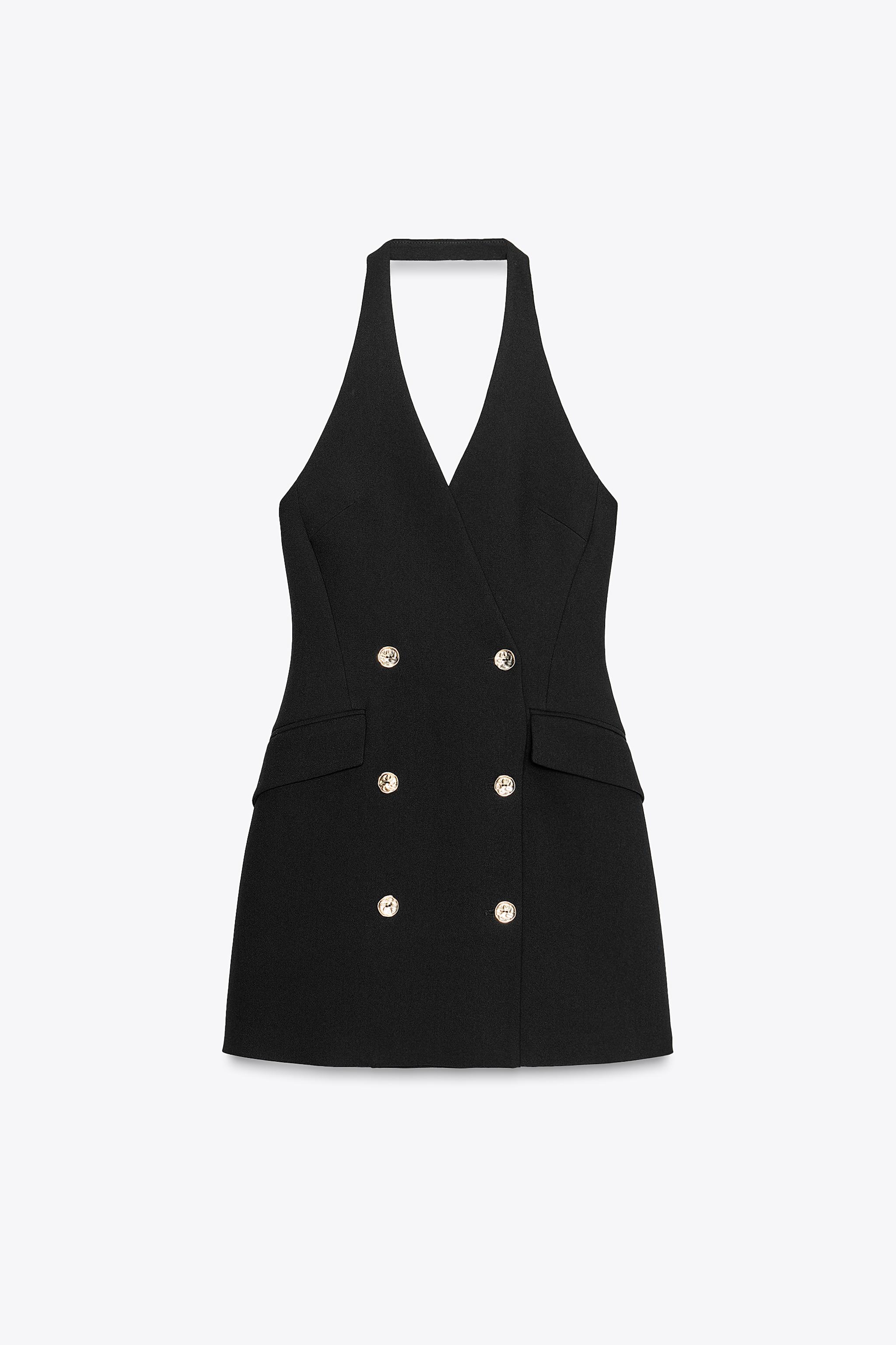 Tie-back mini blazer dress