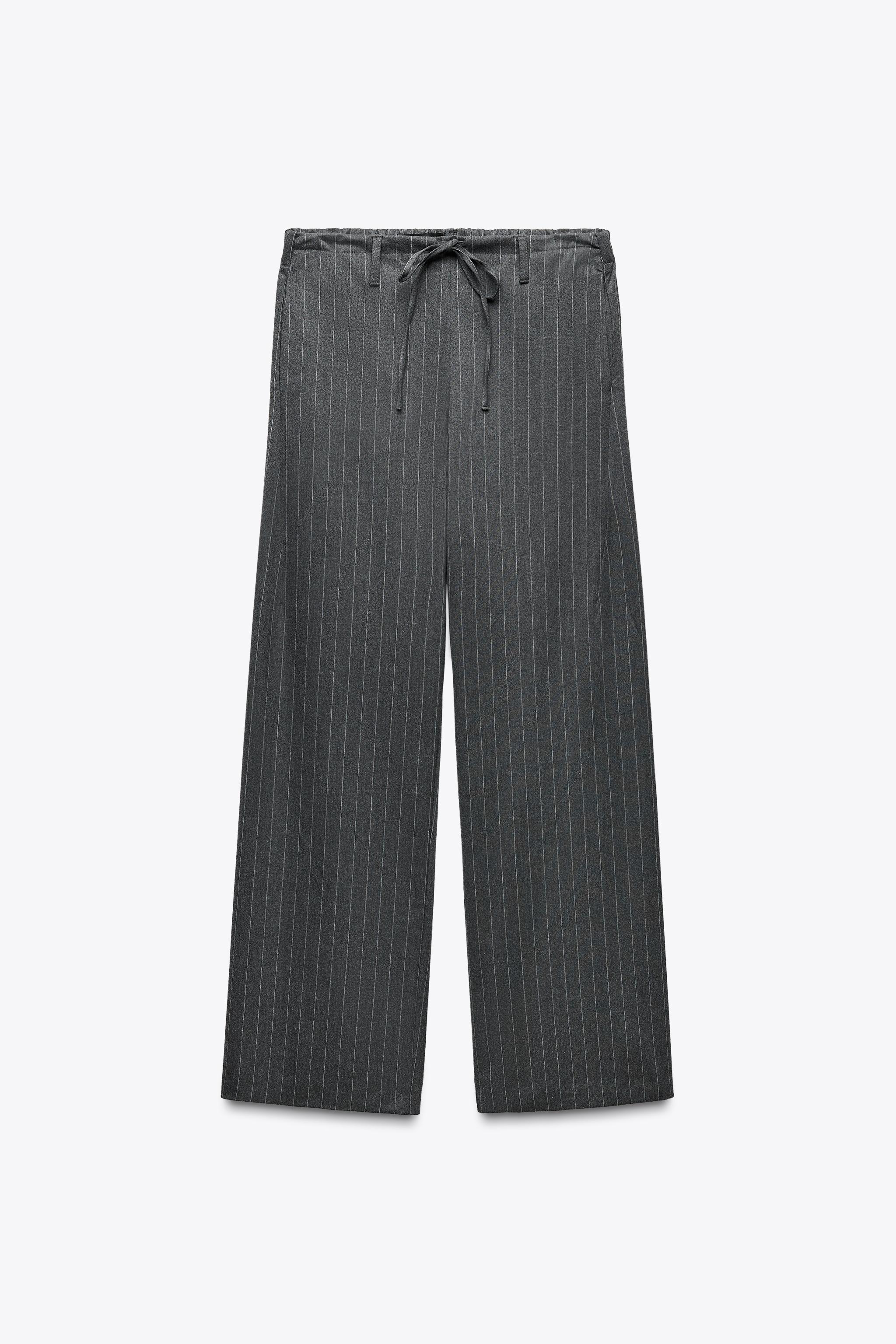 Striped drawstring trousers