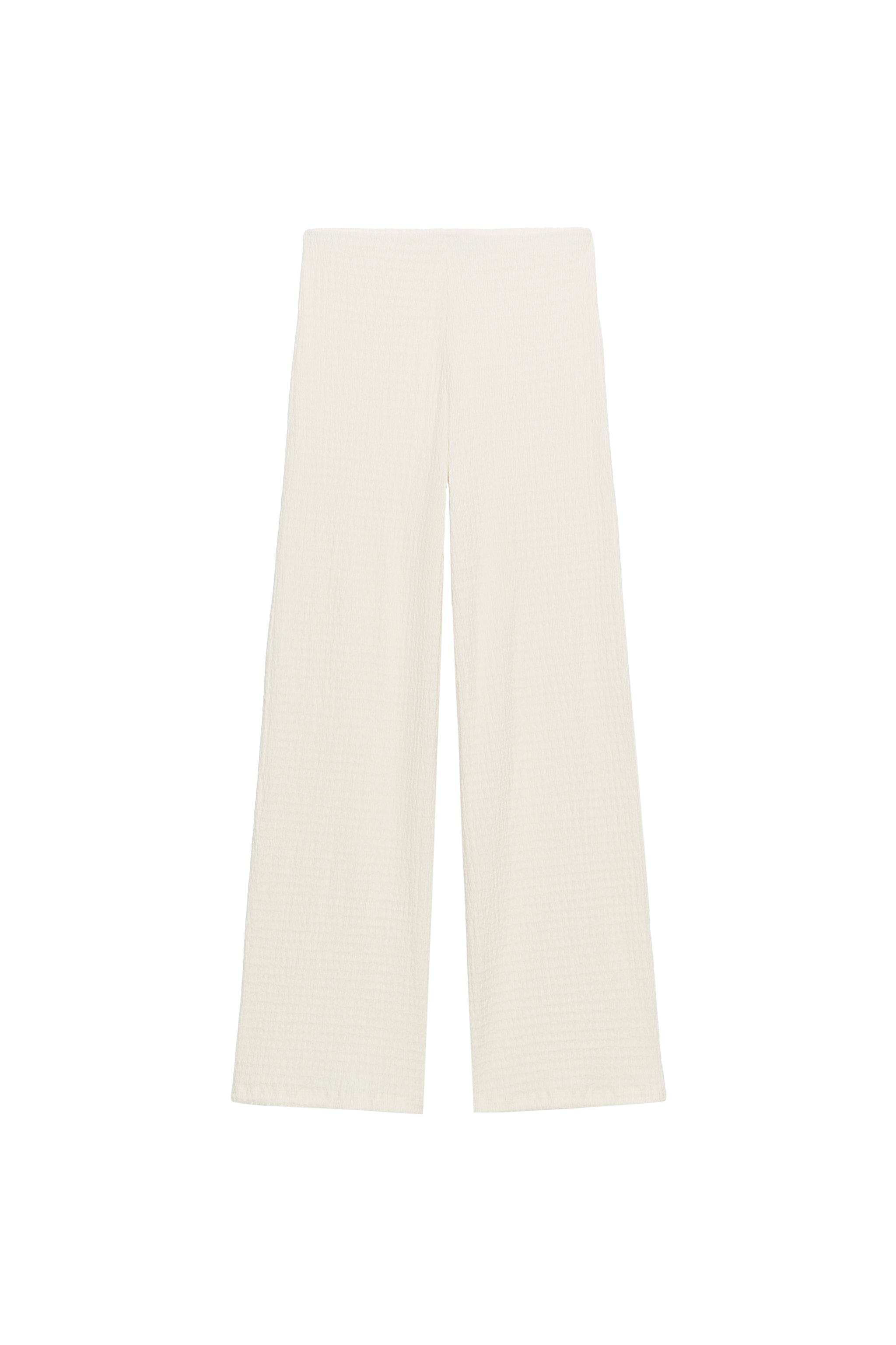 Textured Straight-Leg Trousers