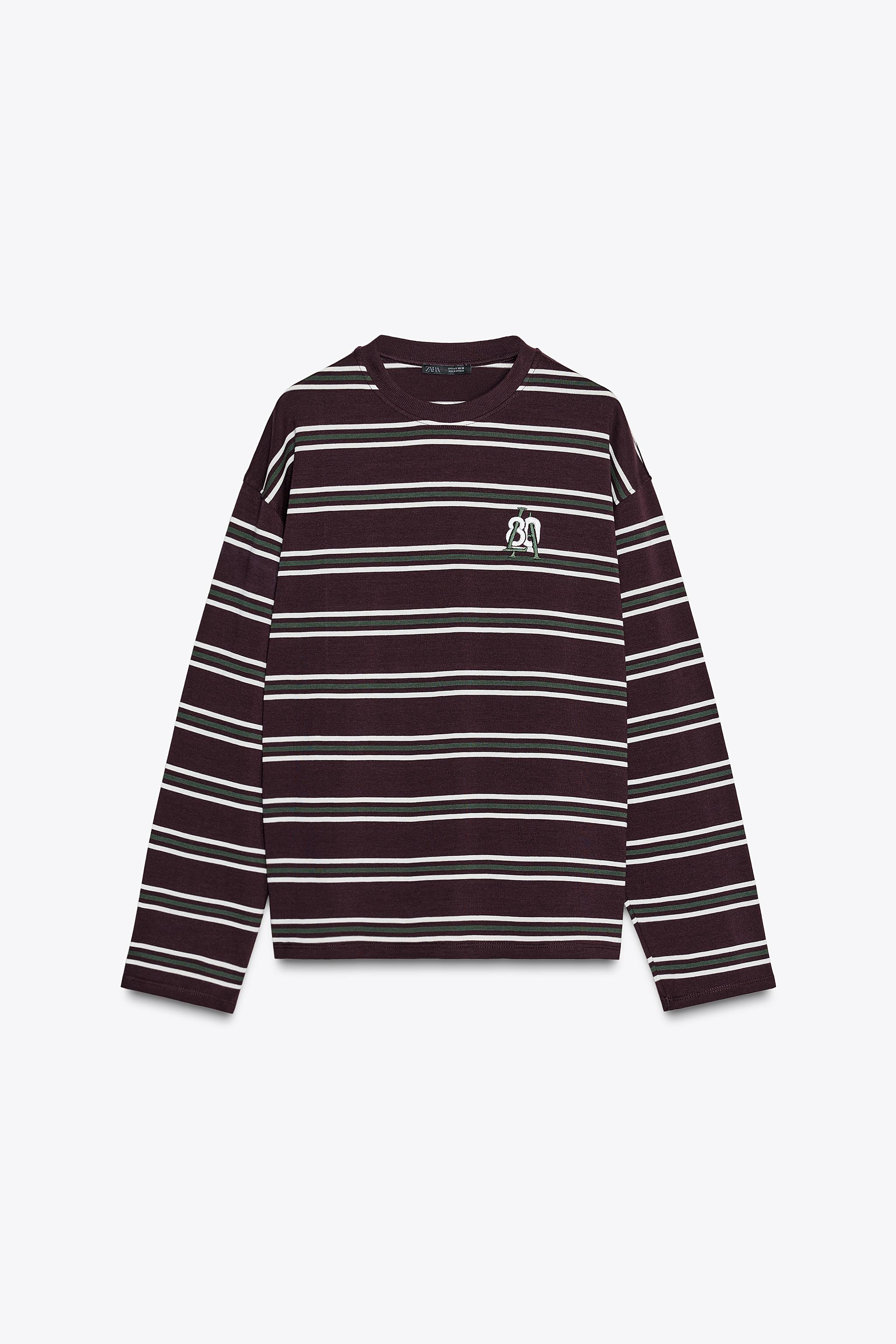 Striped embroidered t-shirt