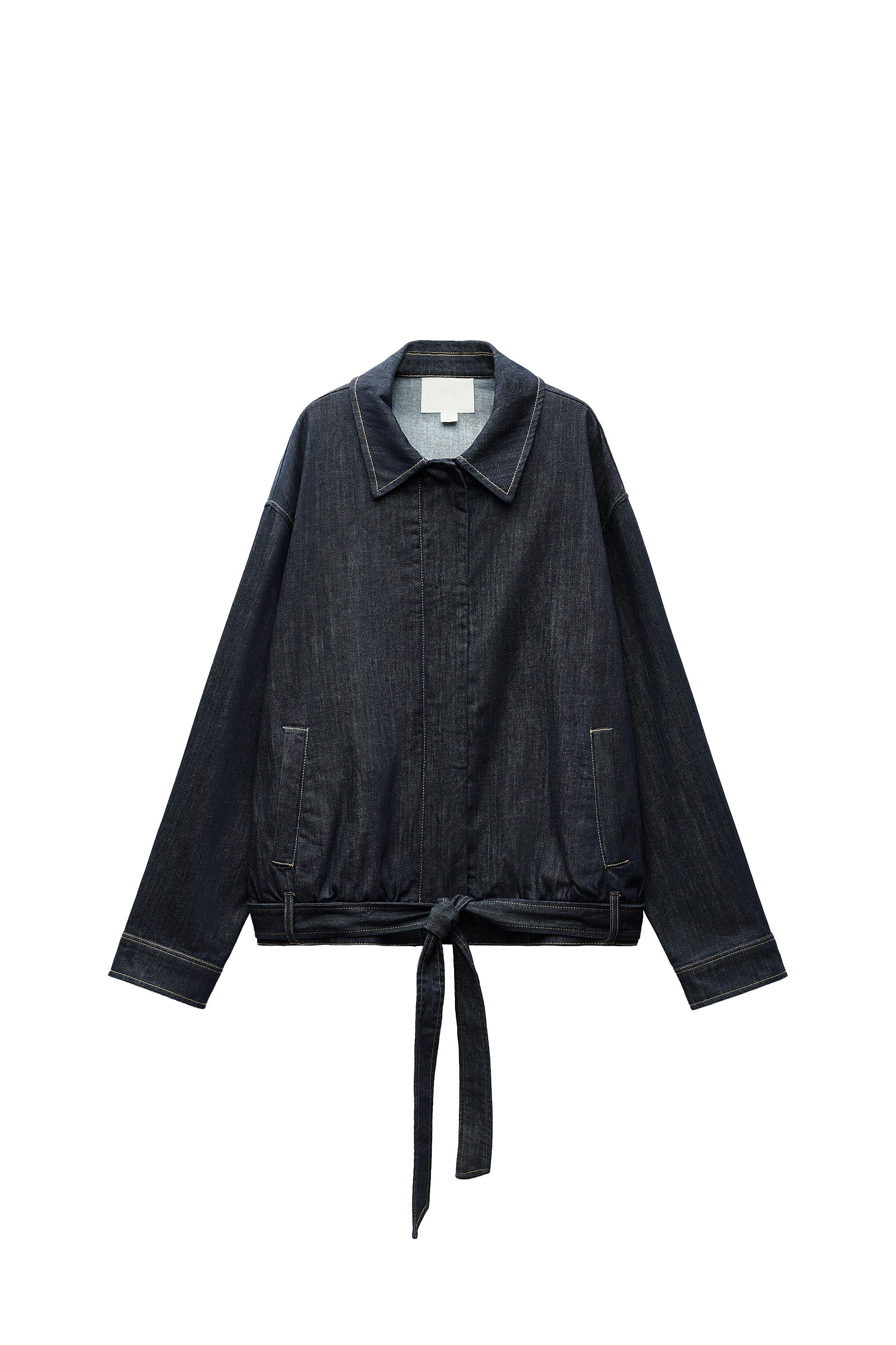 Denim jacket with belt